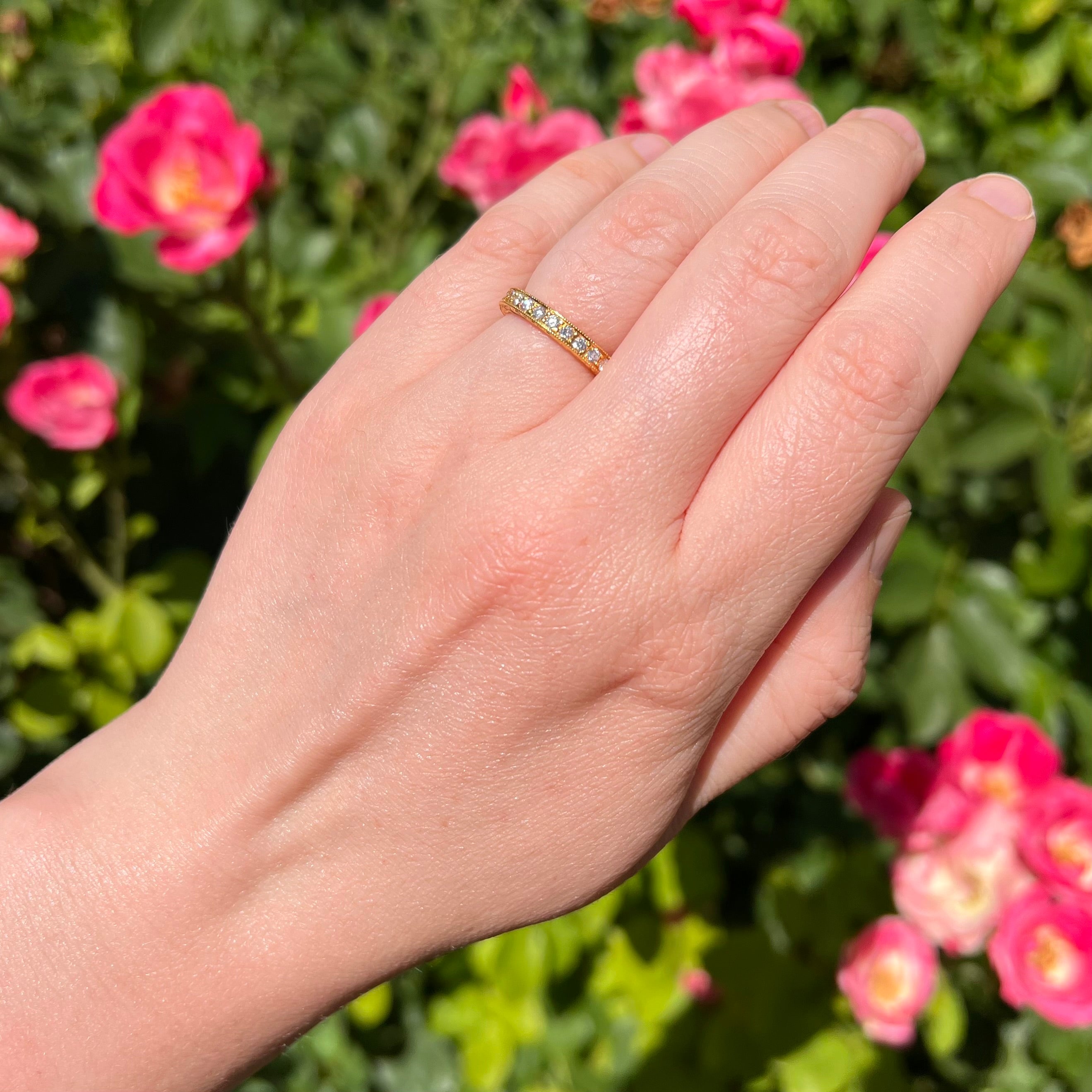Vintage Diamond Eternity 14k Gold Band
