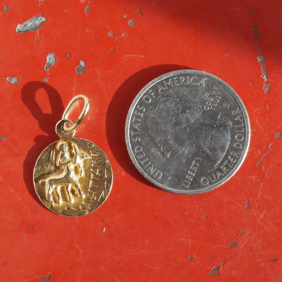 Vintage Sagittarius 14k Gold Charm