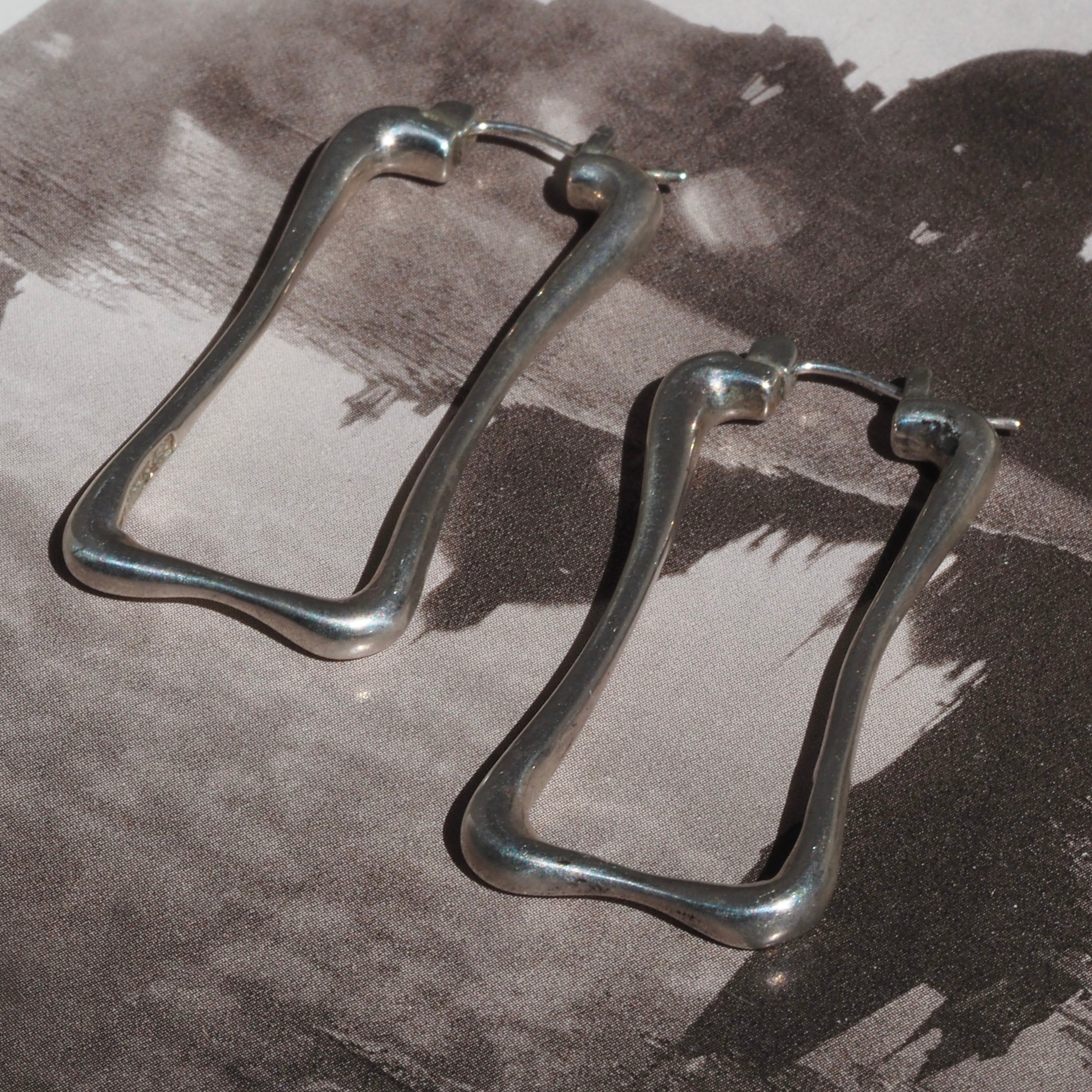 Vintage Robert Lee Morris Sterling Silver Geometric Earrings