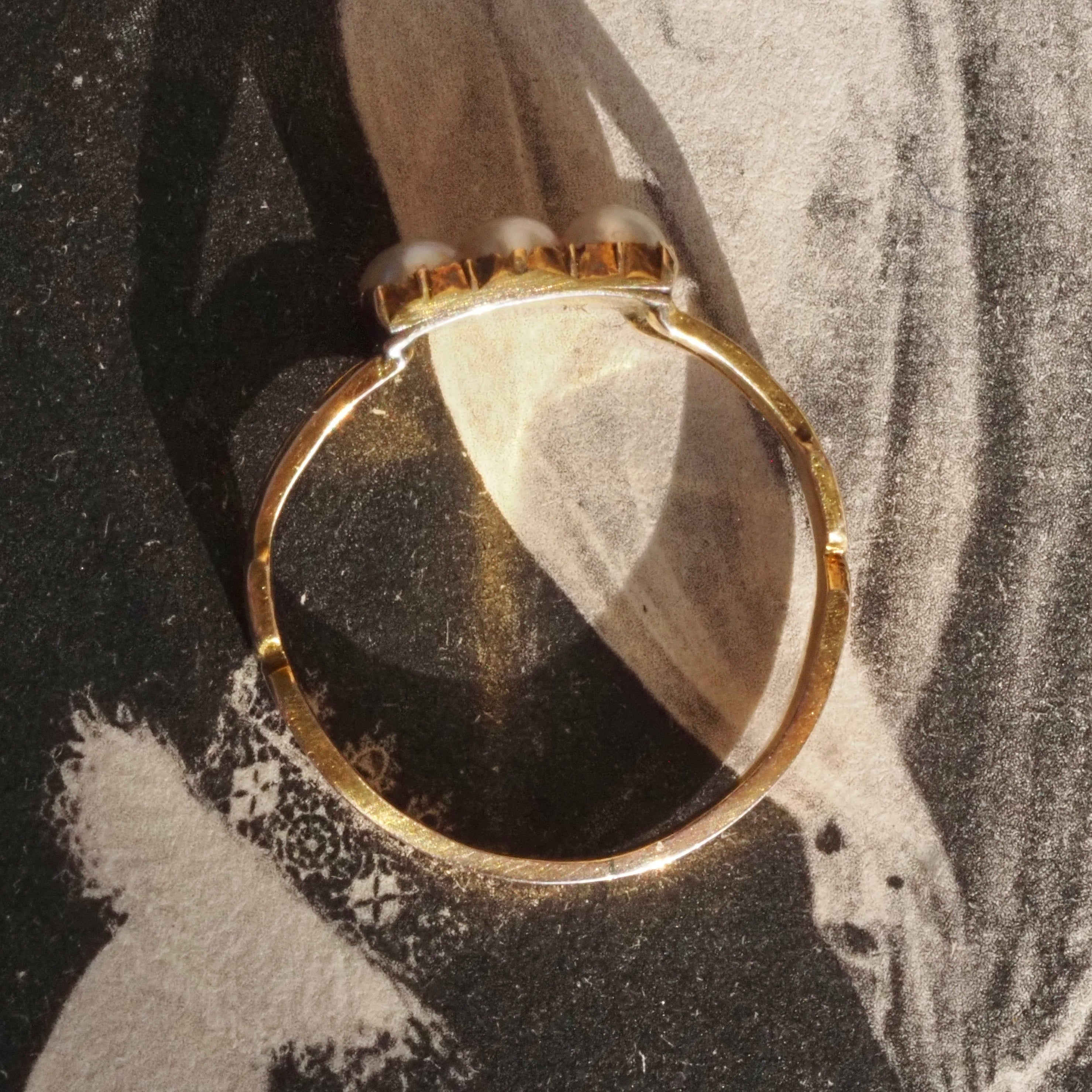 Antique Georgian Natural Pearl 10k Gold Ring