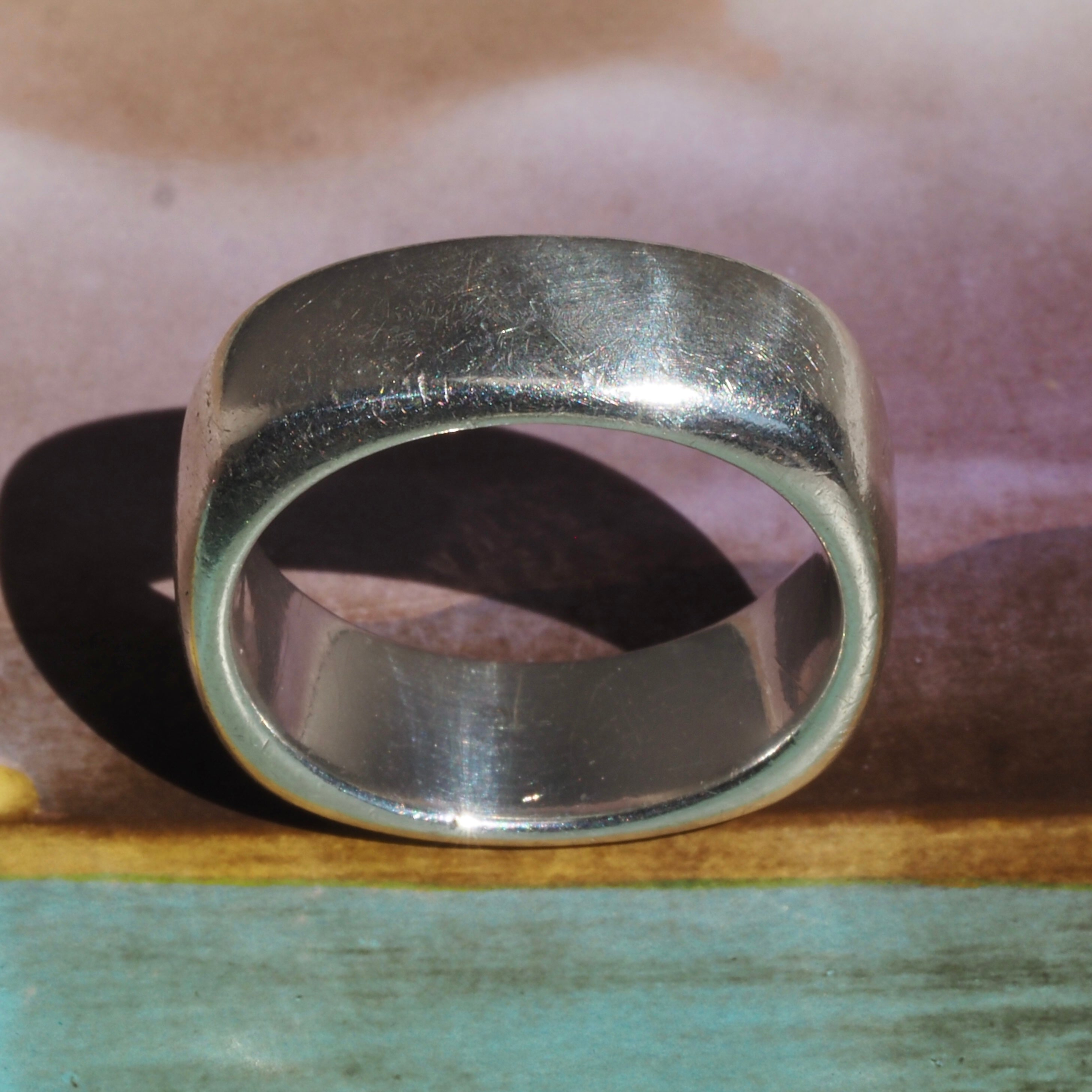 Vintage Tiffany Sterling Silver Squared Band