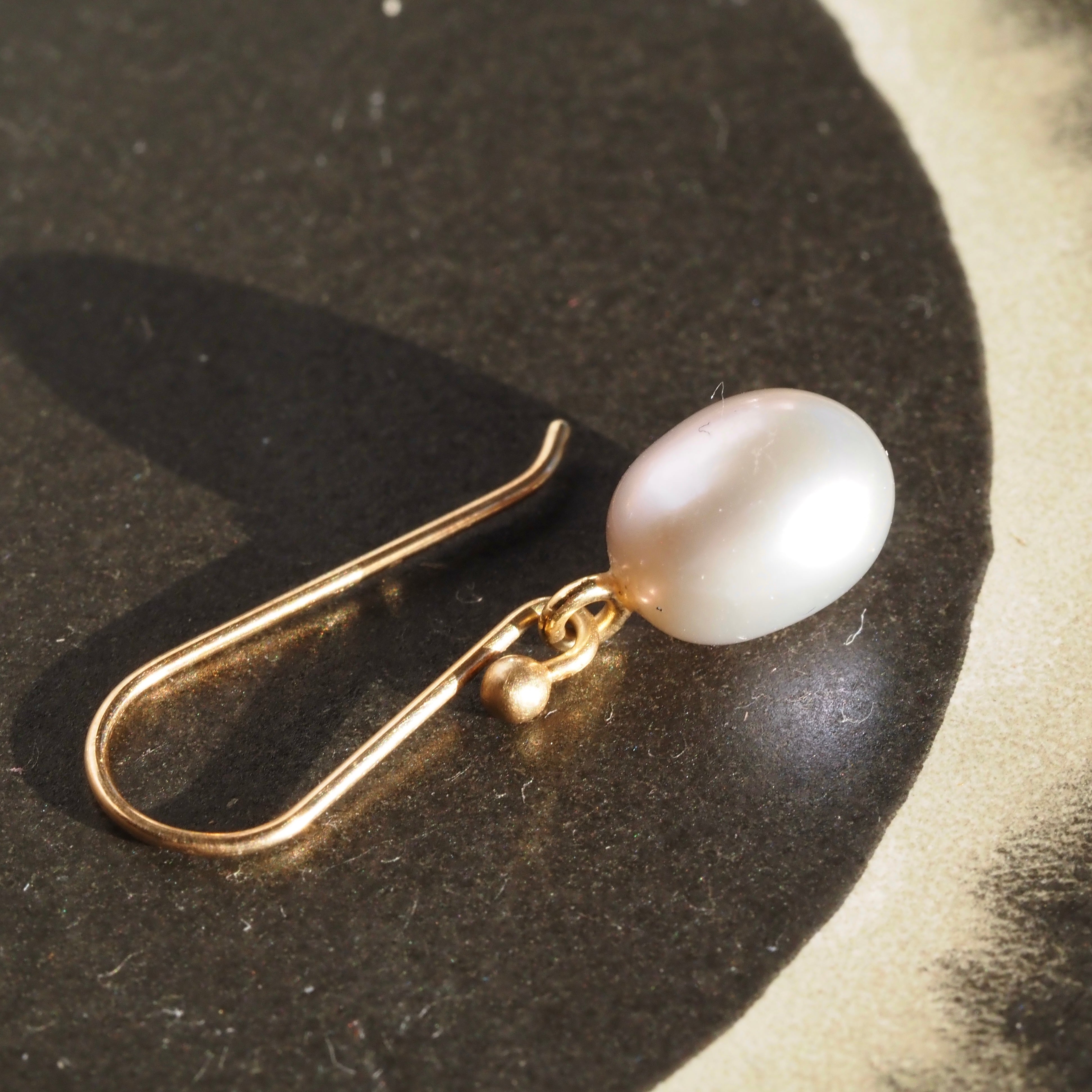 Vintage 14k Gold Pearl Drop Earrings