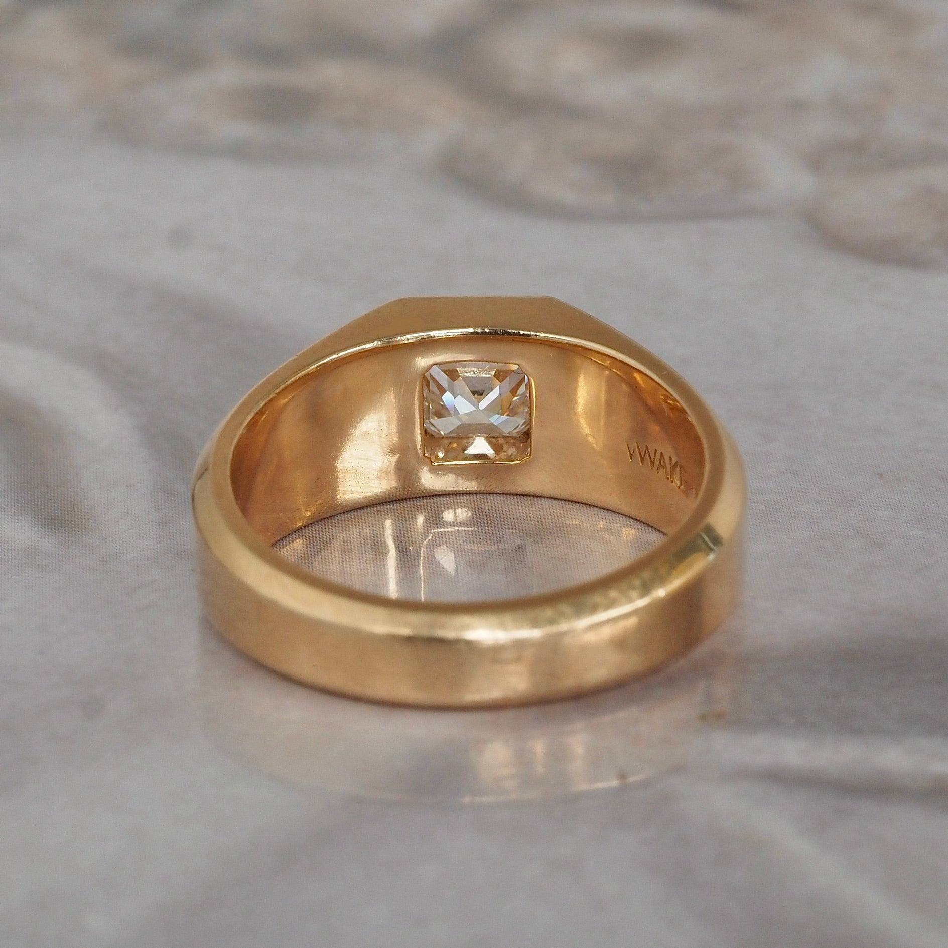 ON HOLD Asscher Cut Diamond 14k Gold Engagement Ring