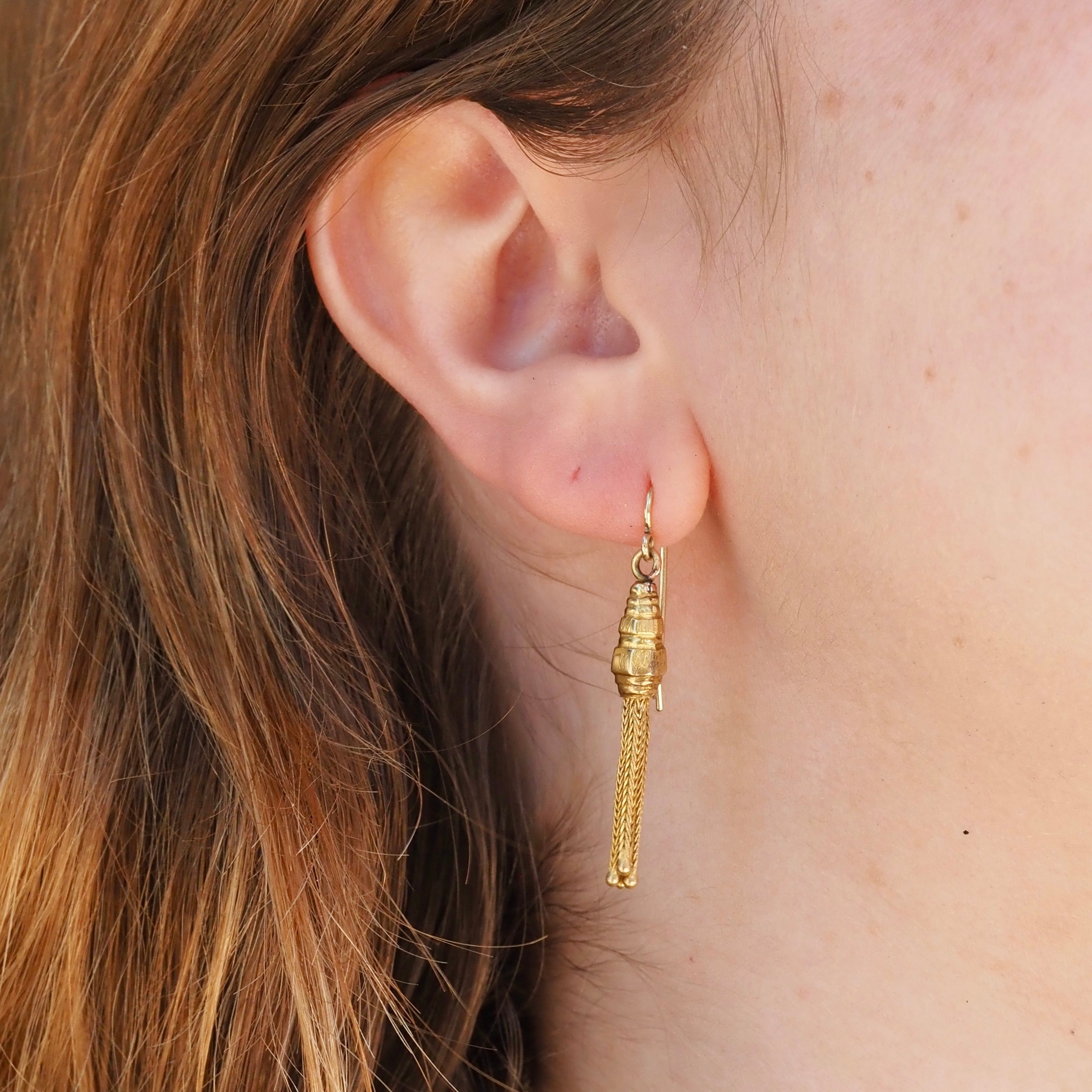 Antique Victorian 10k Gold Tassel Earrings