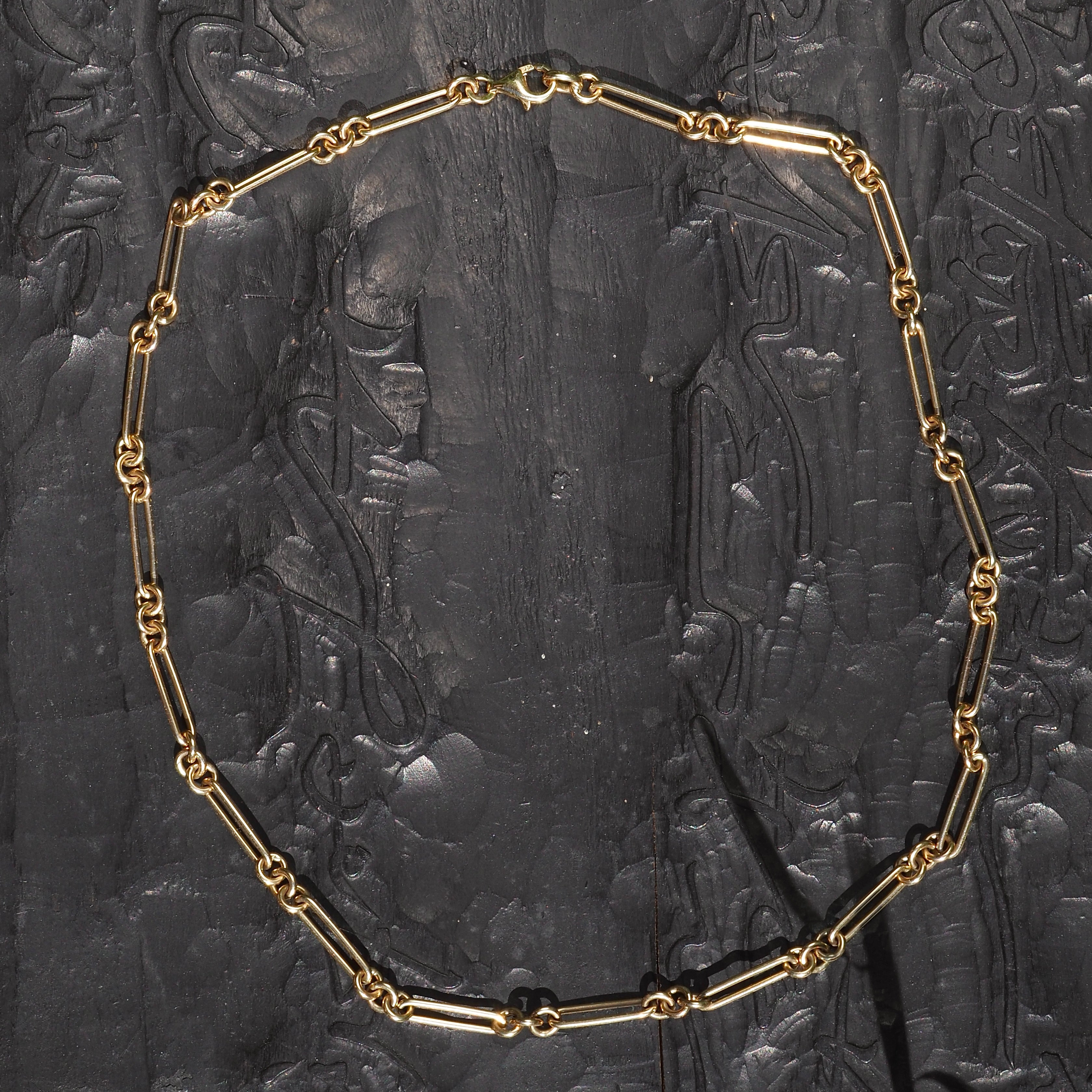 Italian Trombone Link 14k Gold Chain Necklace