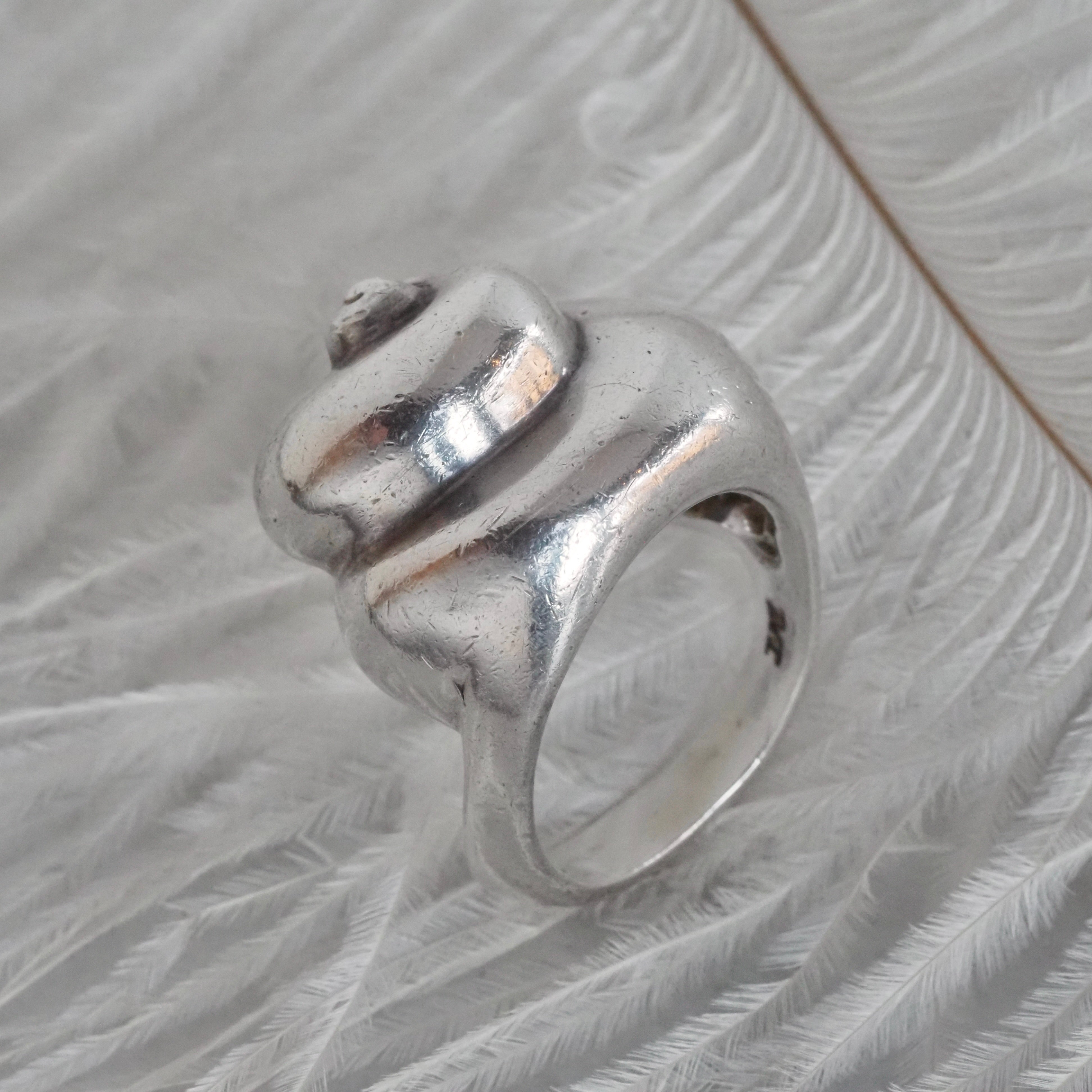 Vintage Sterling Silver Snail Shell Ring
