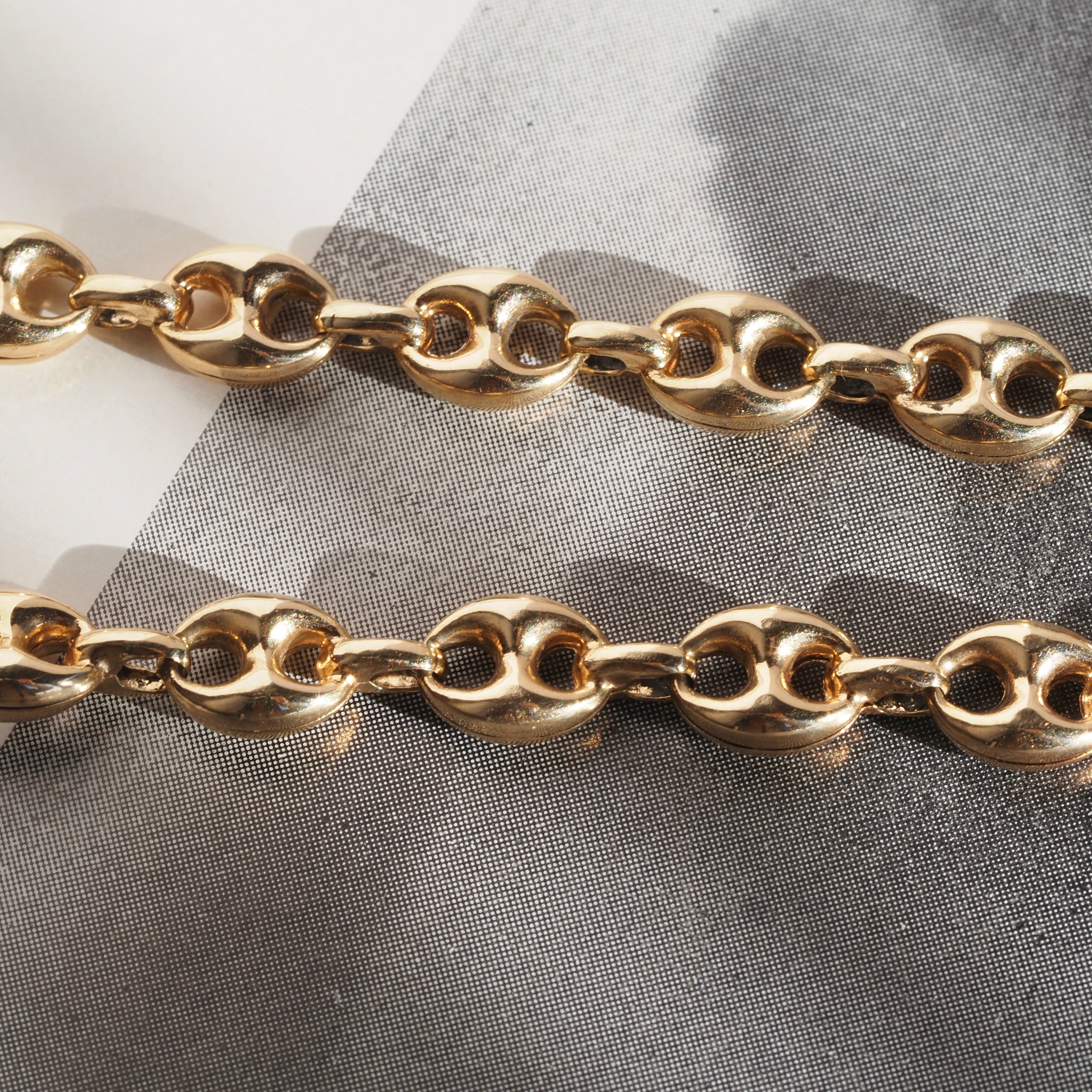 Vintage 14k Puffy Gold Mariner Link Bracelet