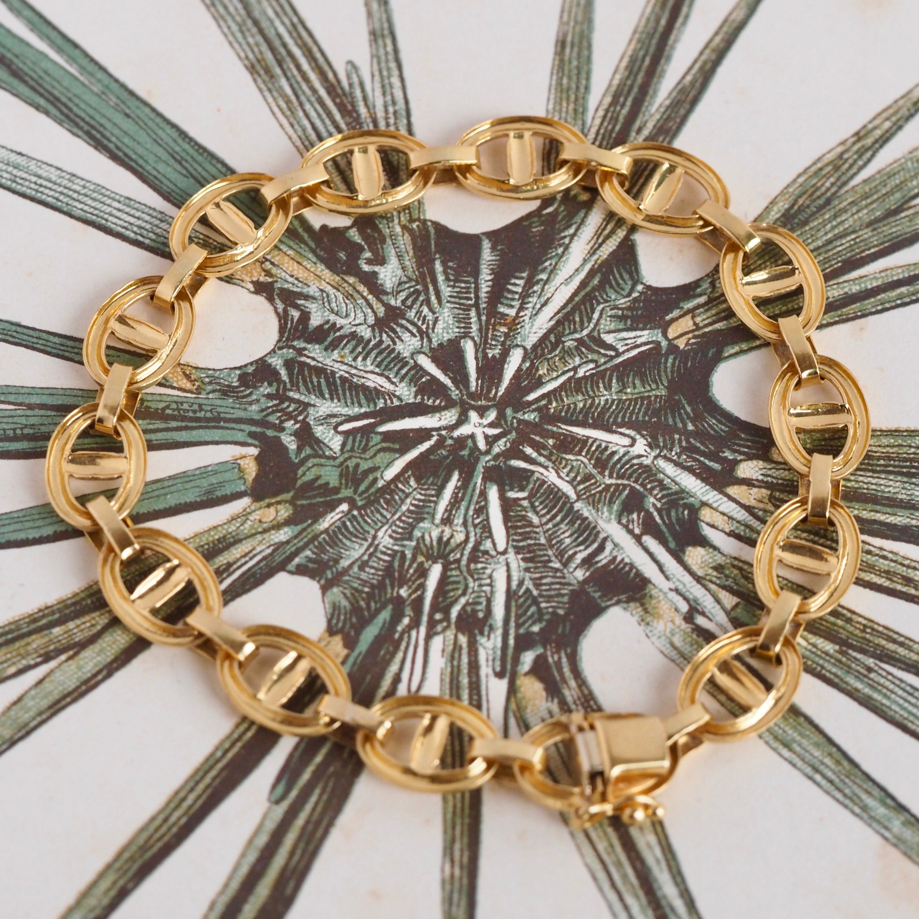Vintage Portuguese 19k Gold Mariner Link Bracelet