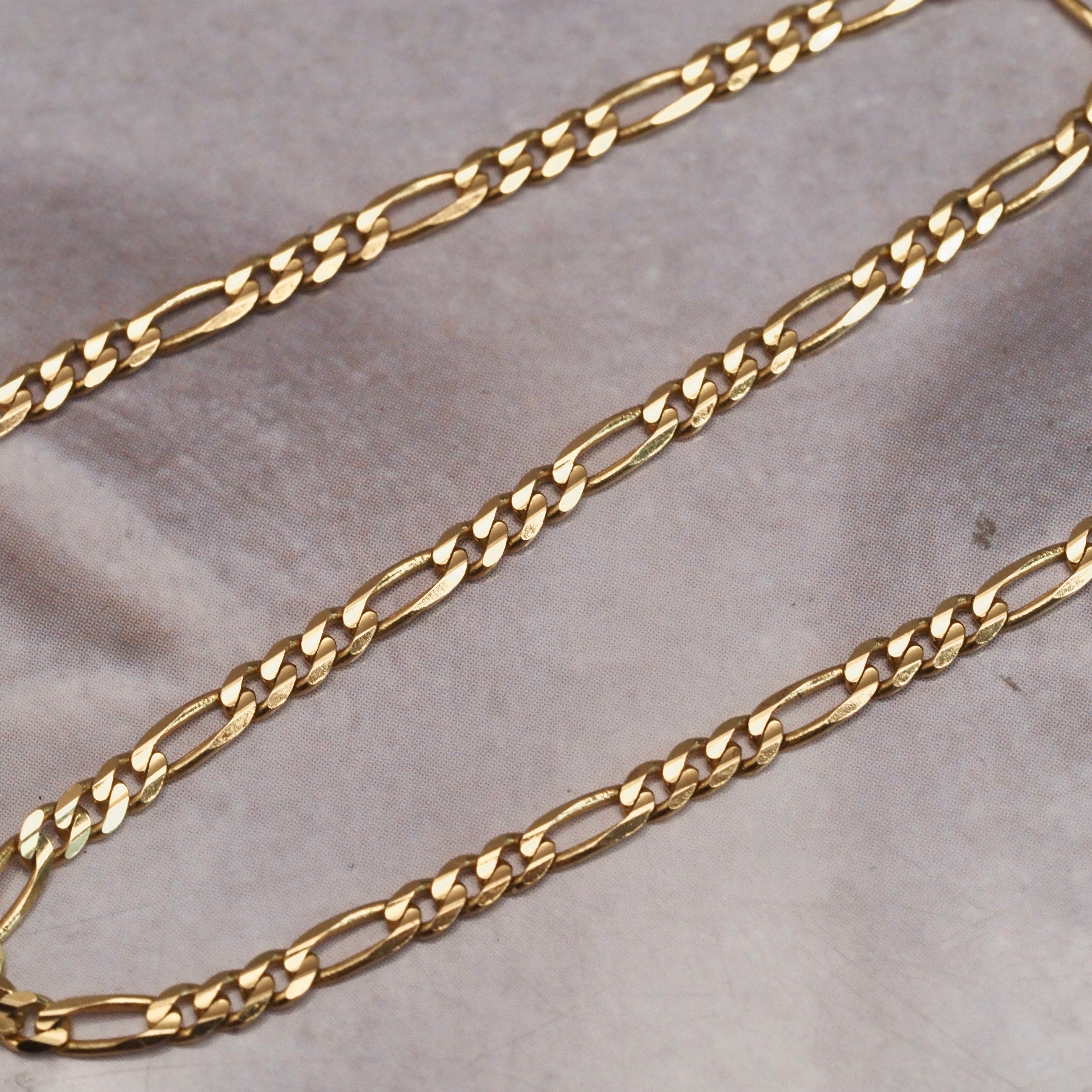 Vintage Italian 14k Gold Figaro Chain Bracelet