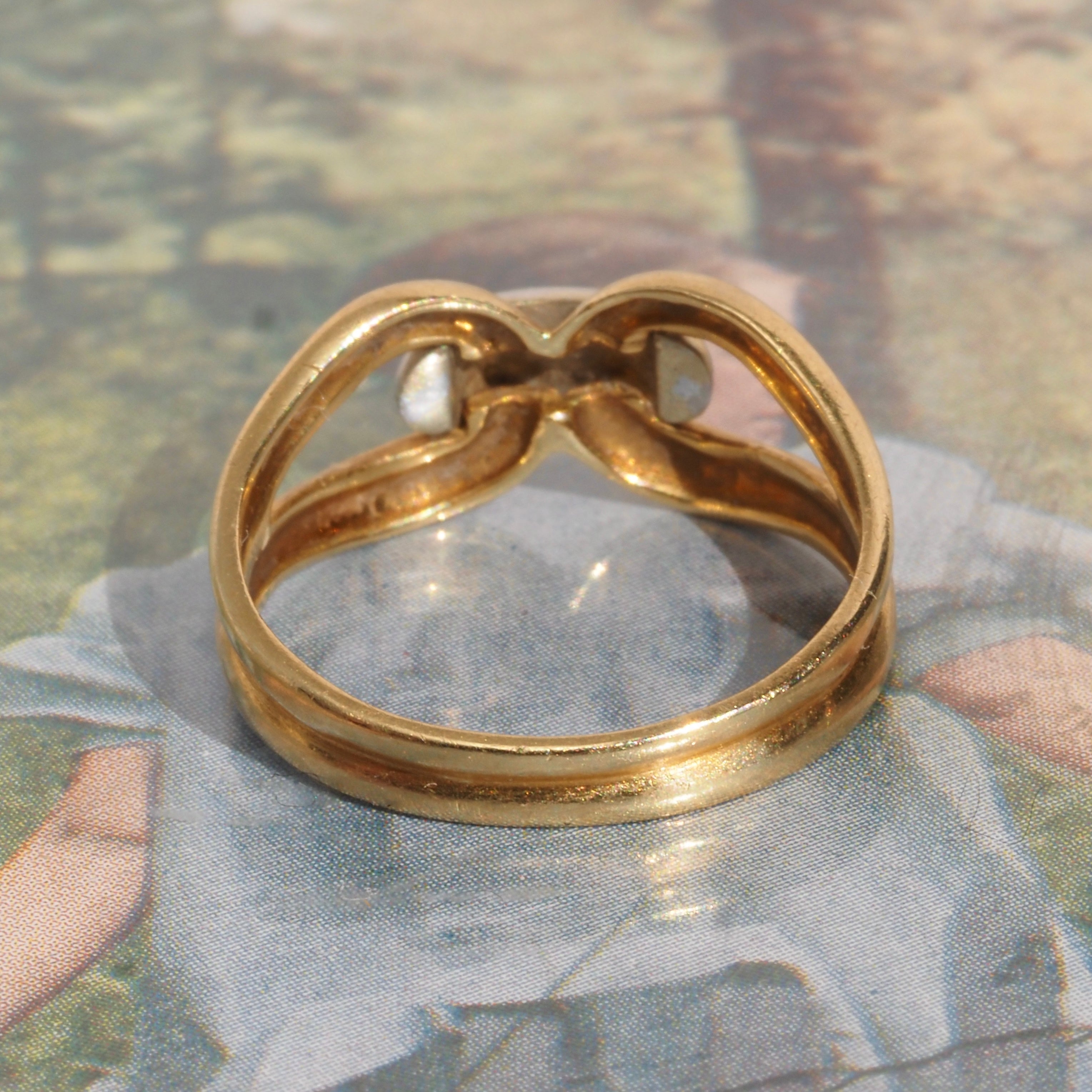 Vintage Knot 18k White & Yellow Gold Ring