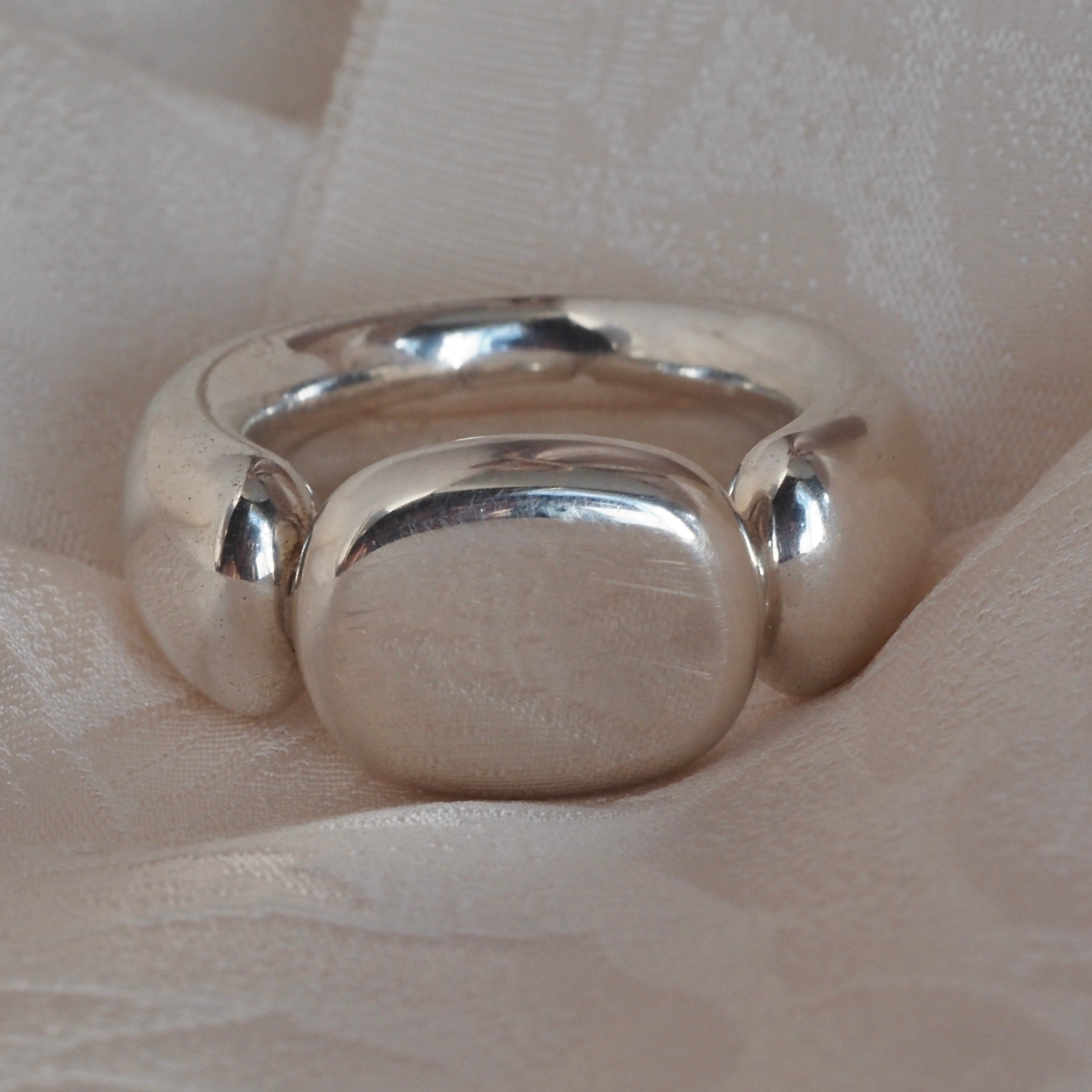 Puffy Signet Sterling Silver Ring