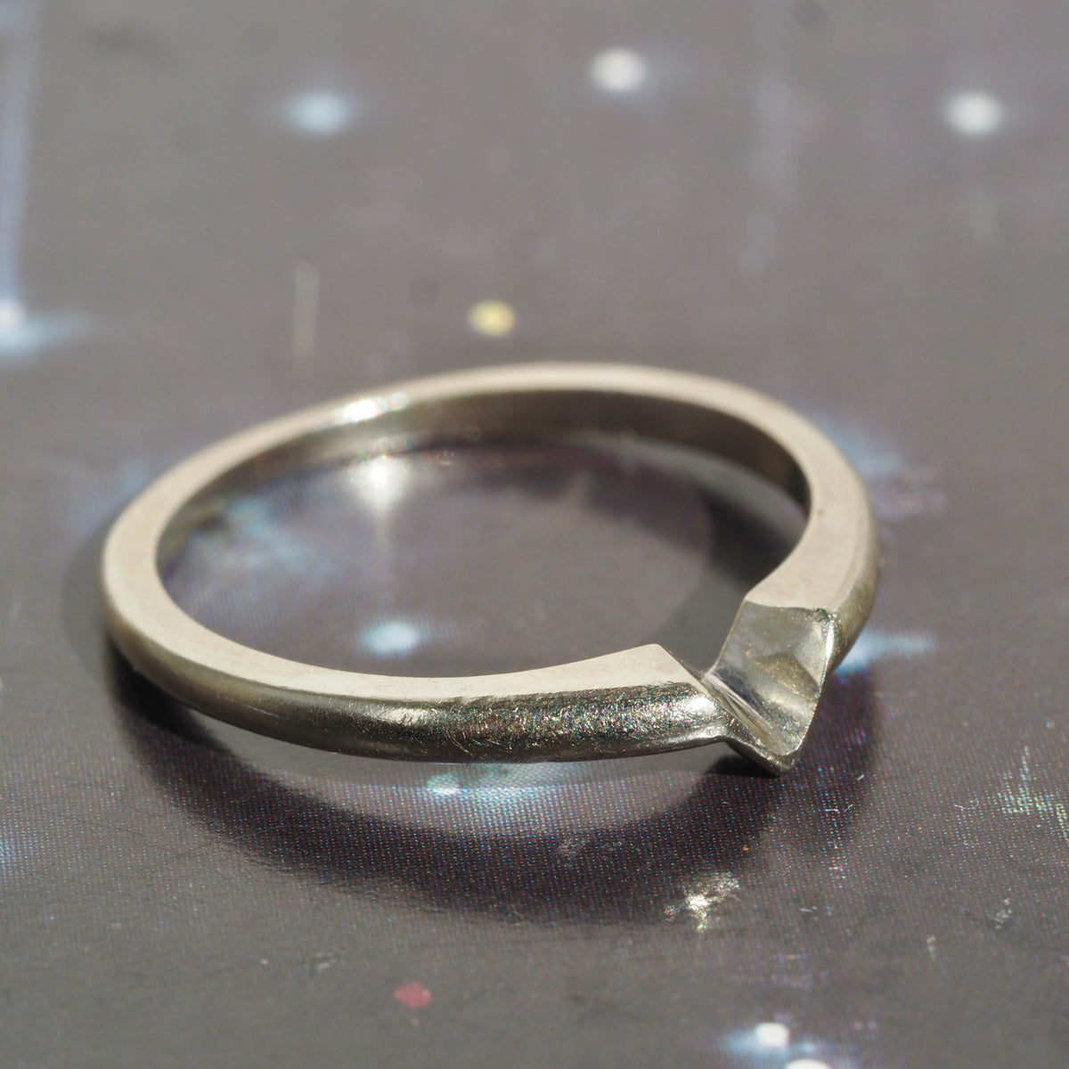 Vintage Marquise and Baguette Diamond Platinum Engagement Ring with 14k White Gold Wedding Band