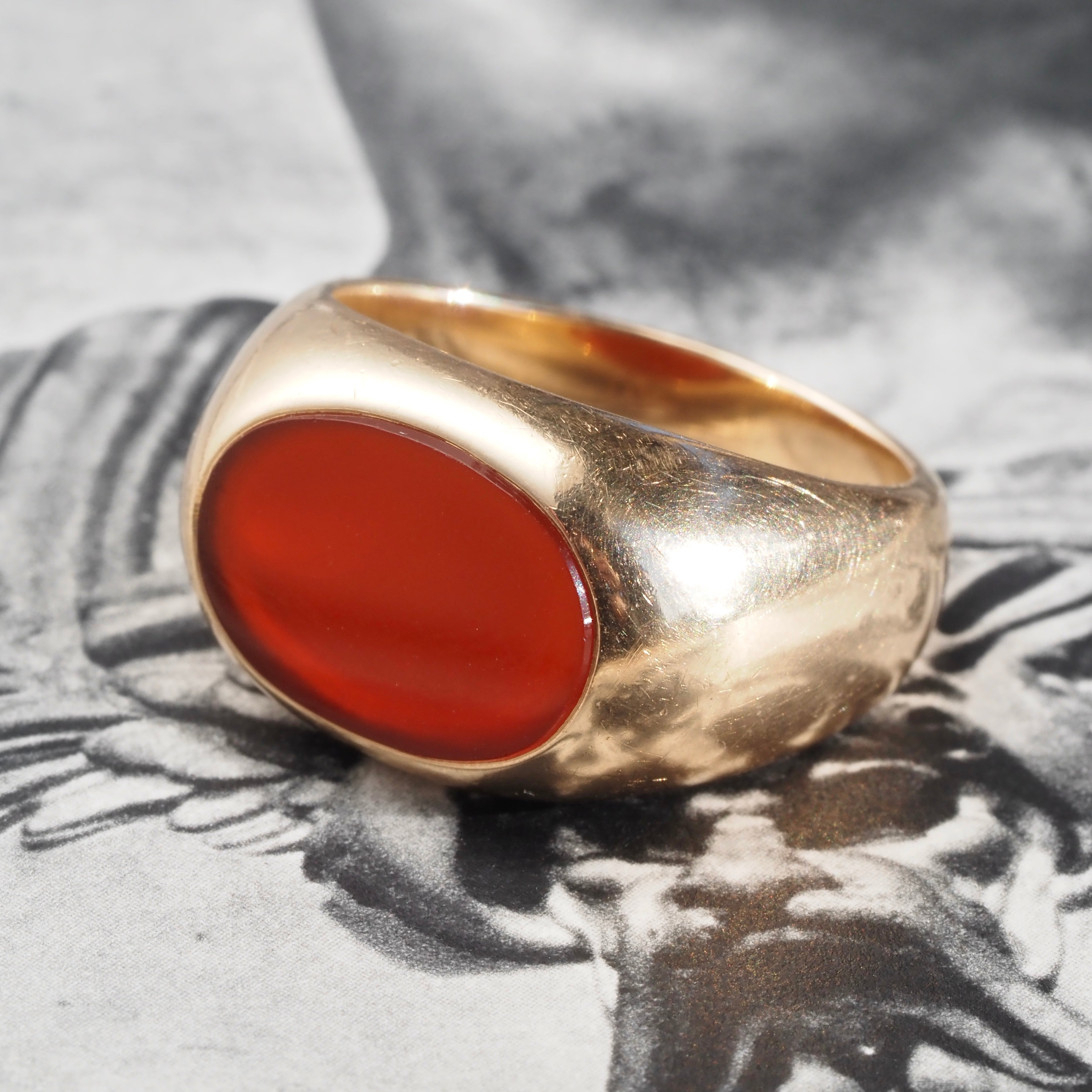 Vintage Carnelian 14k Gold Signet Ring