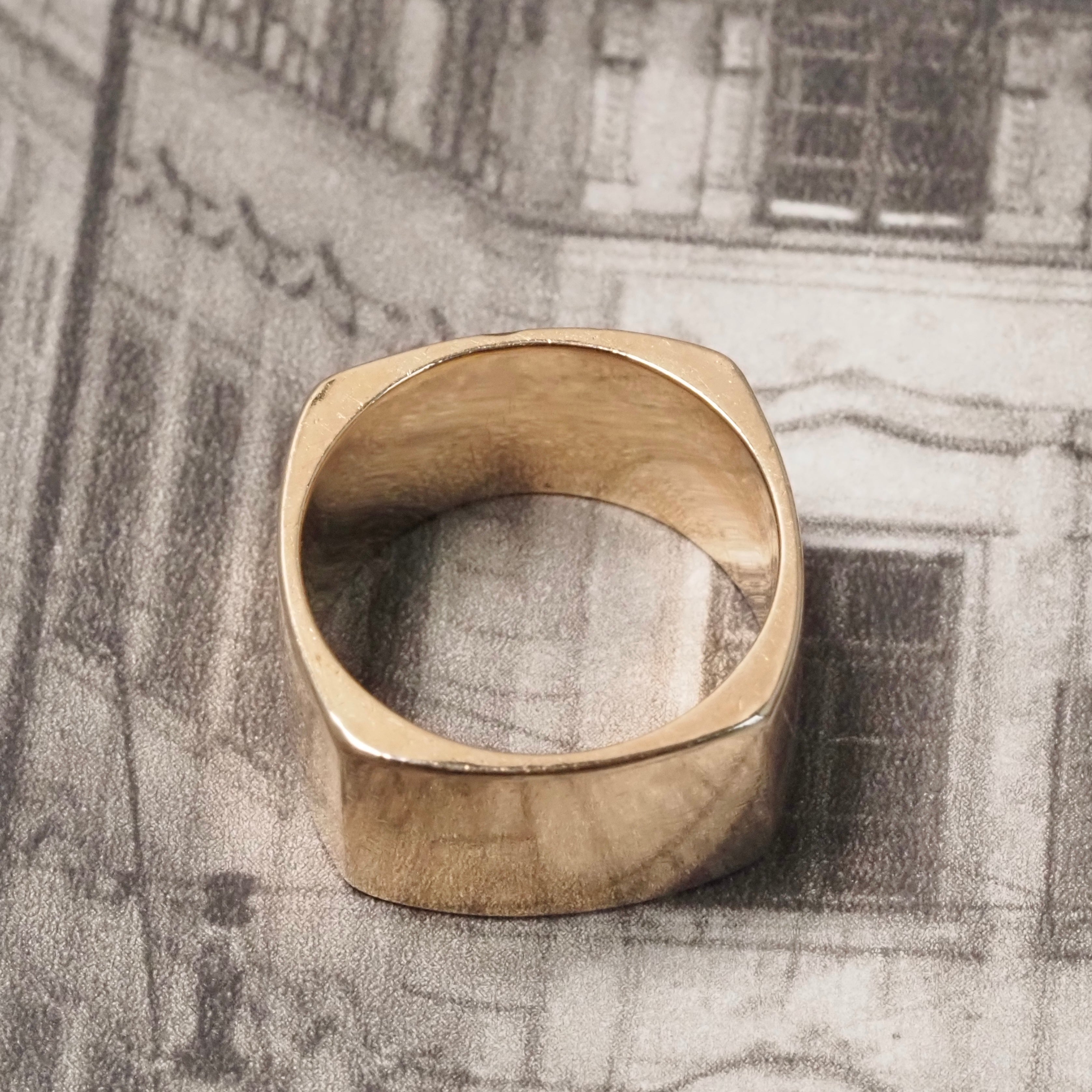 Vintage Squared 14k Gold Band
