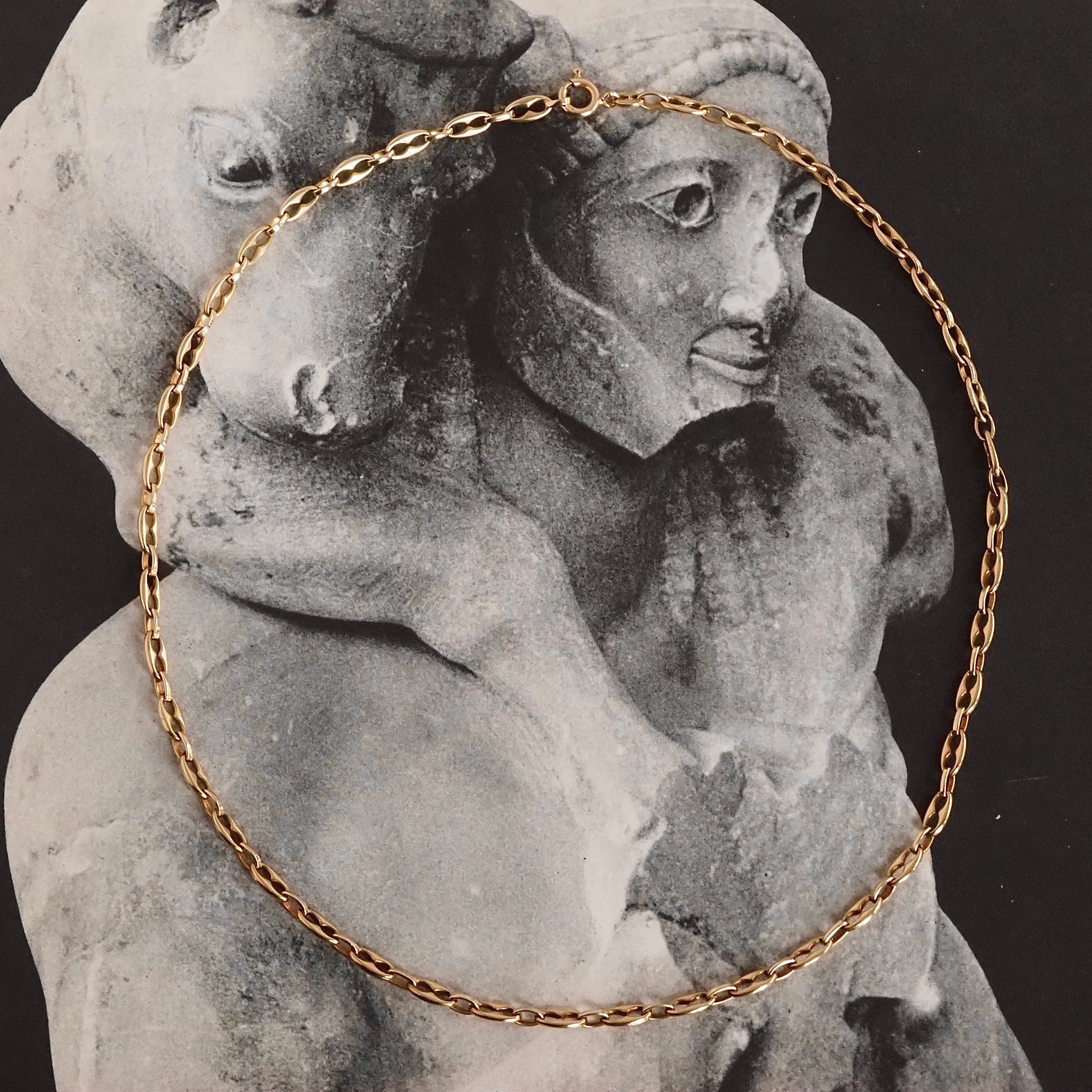 Vintage Italian Open Mariner Link Chain Necklace