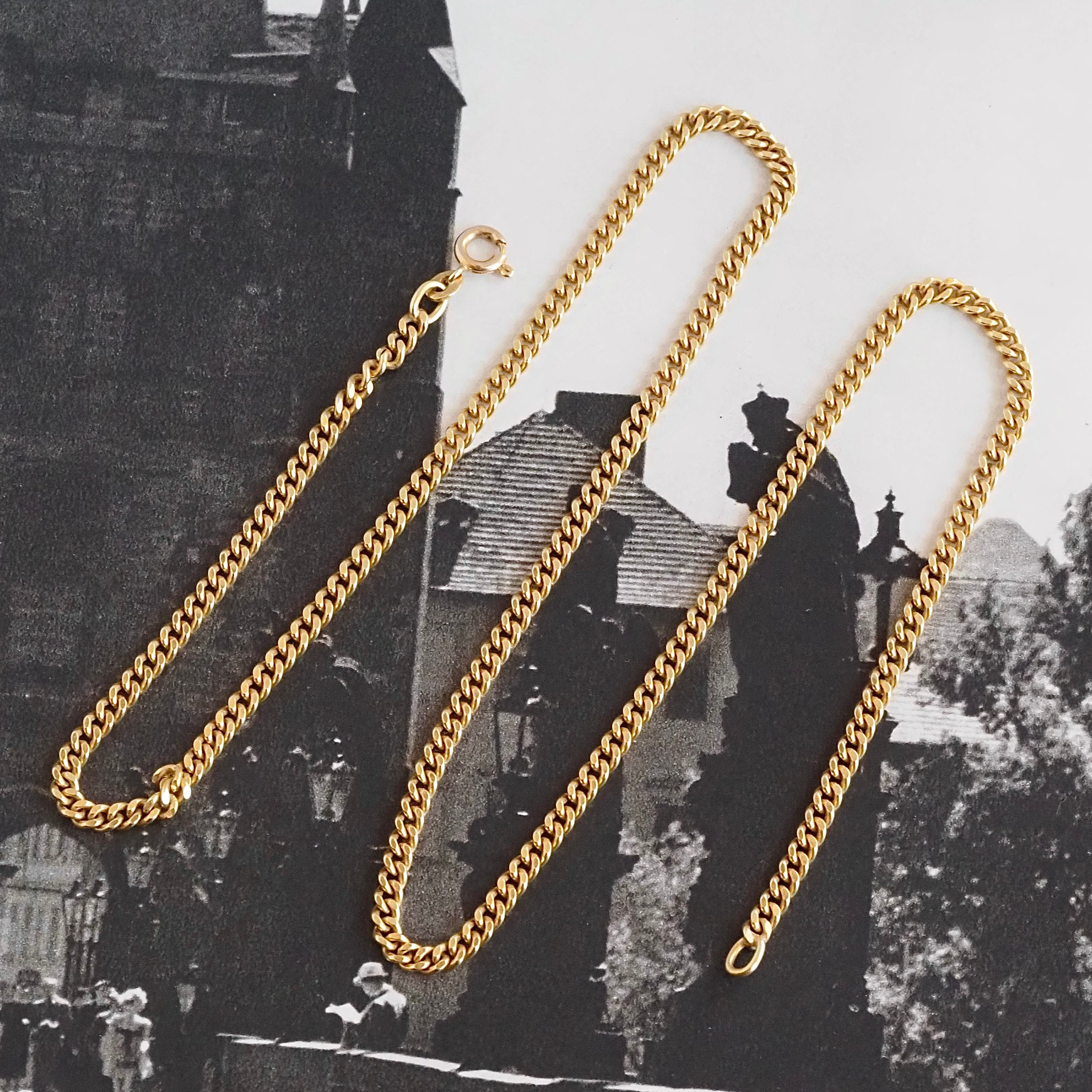 Vintage 14k Gold Curb Chain Necklace