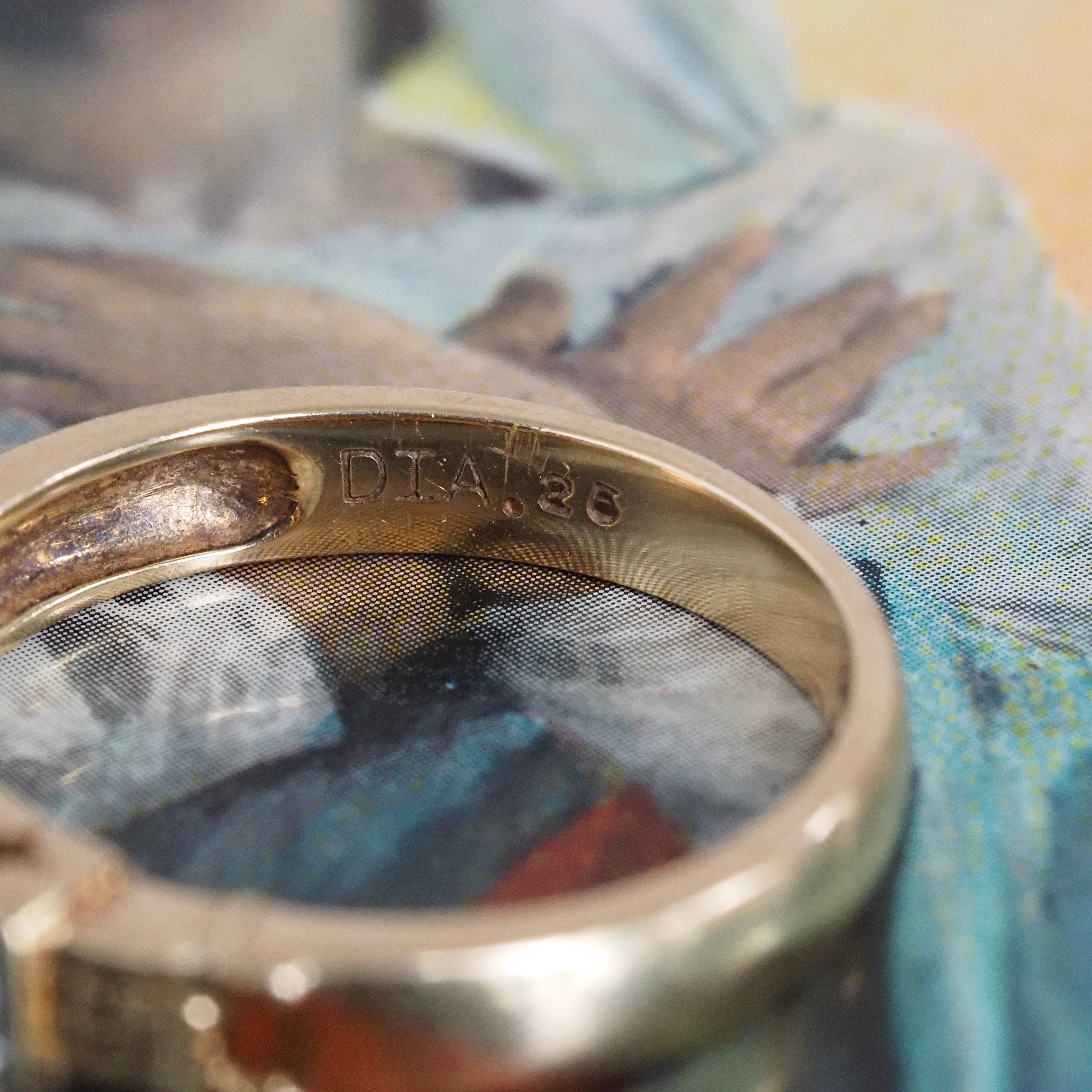 Vintage English Diamond Trilogy 18k Gold Castle Ring