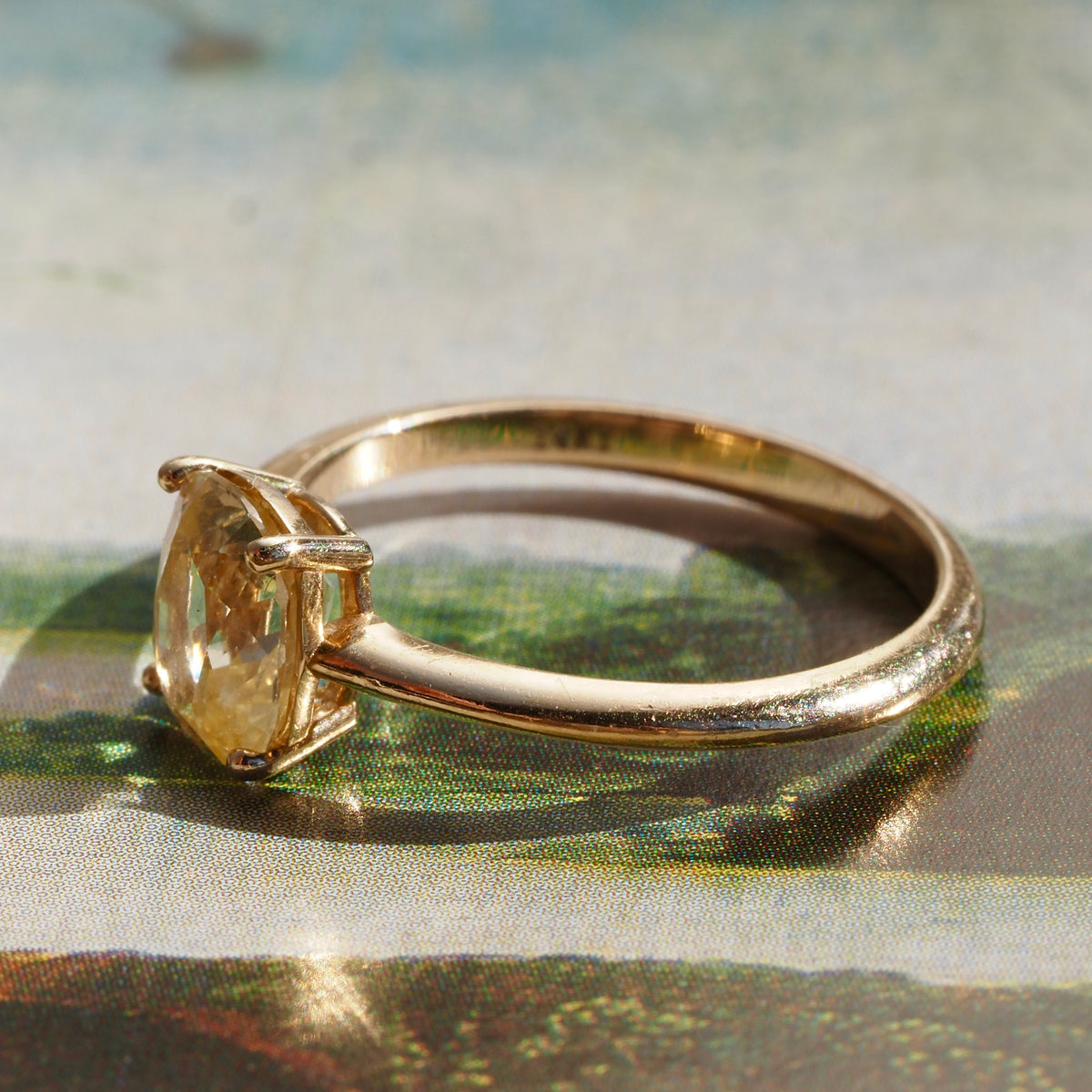 2.01ct Natural Yellow Sapphire 14k Gold Ring