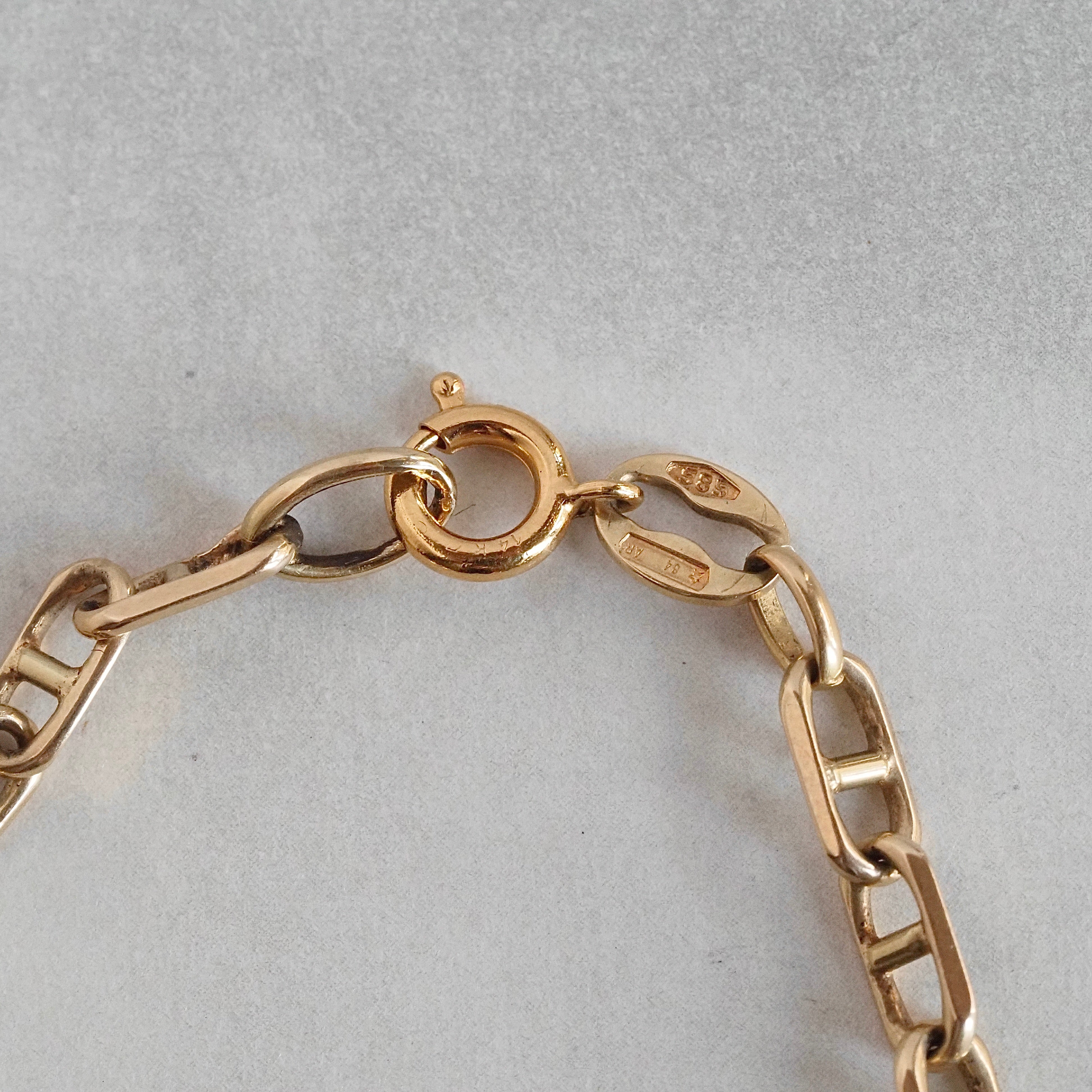 Vintage 14k Gold Mariner Link Bracelet