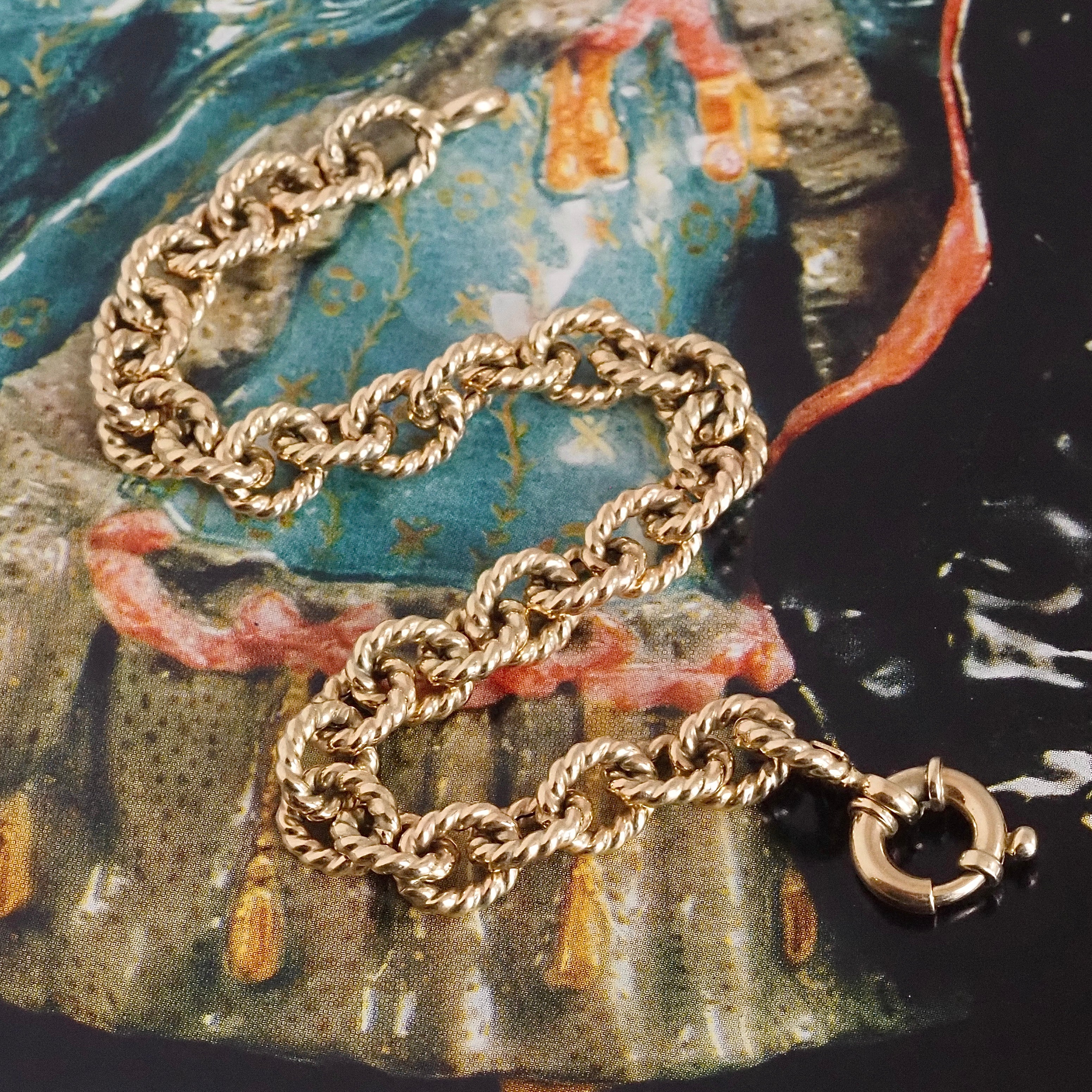 Vintage Italian 14k Gold Milor Rope Bracelet