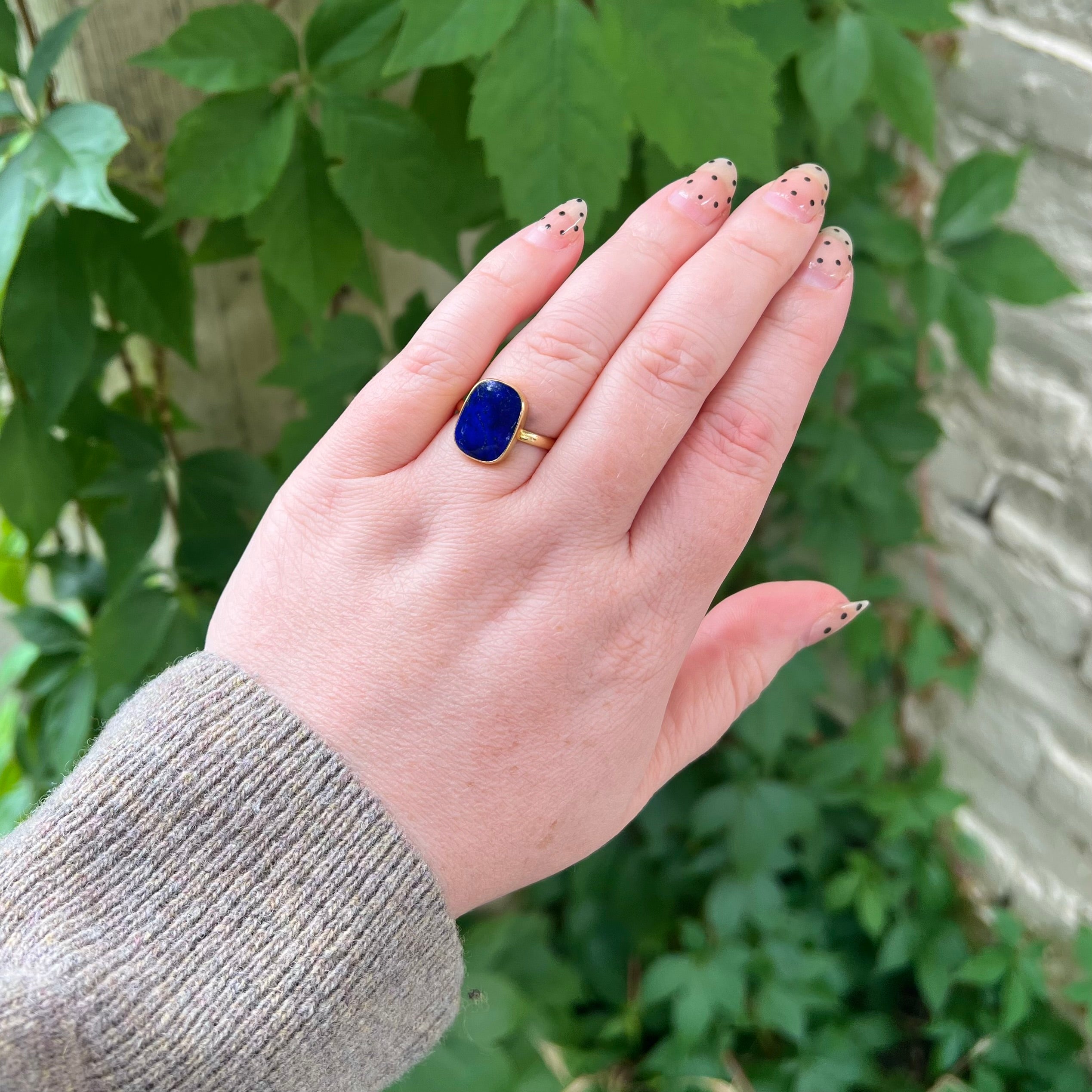 Greek Lapis 18k Gold Ring