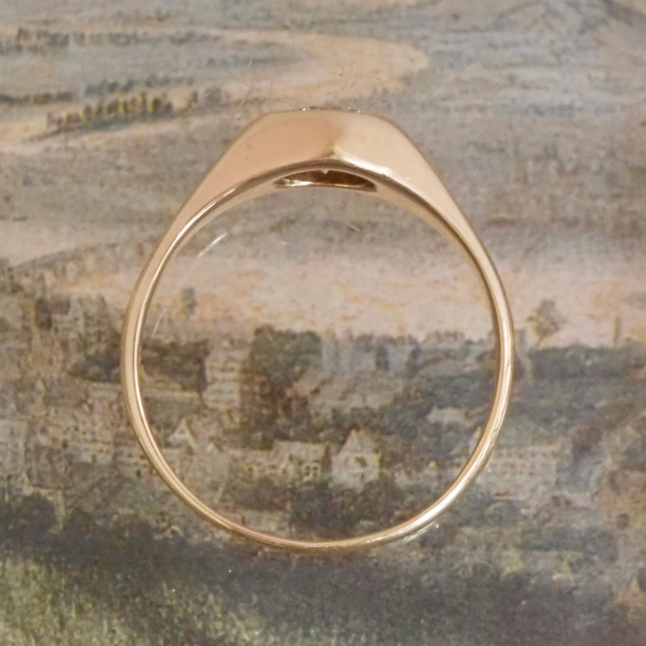 Vintage Flush Set Diamond 10k Gold Ring