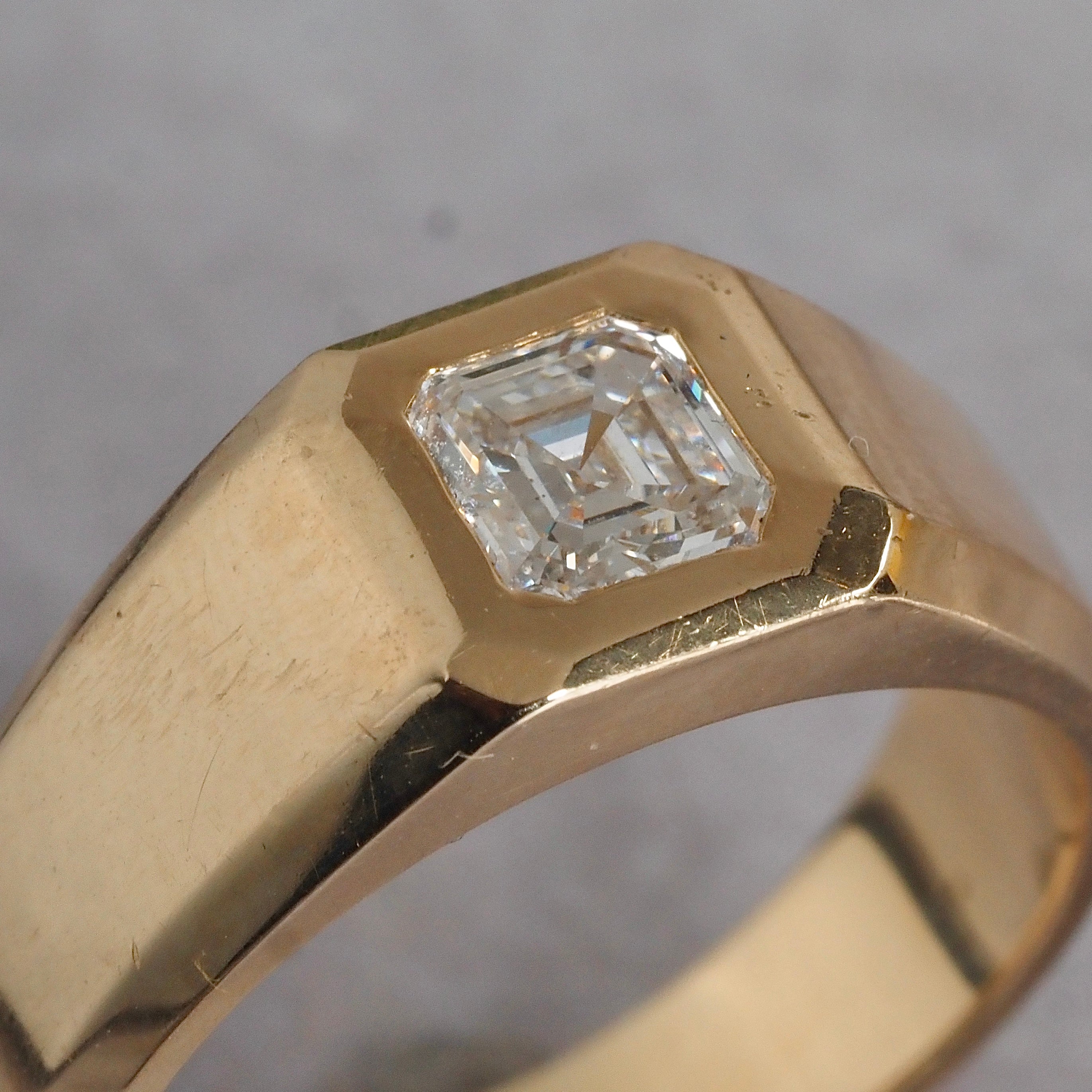 ON HOLD Asscher Cut Diamond 14k Gold Engagement Ring