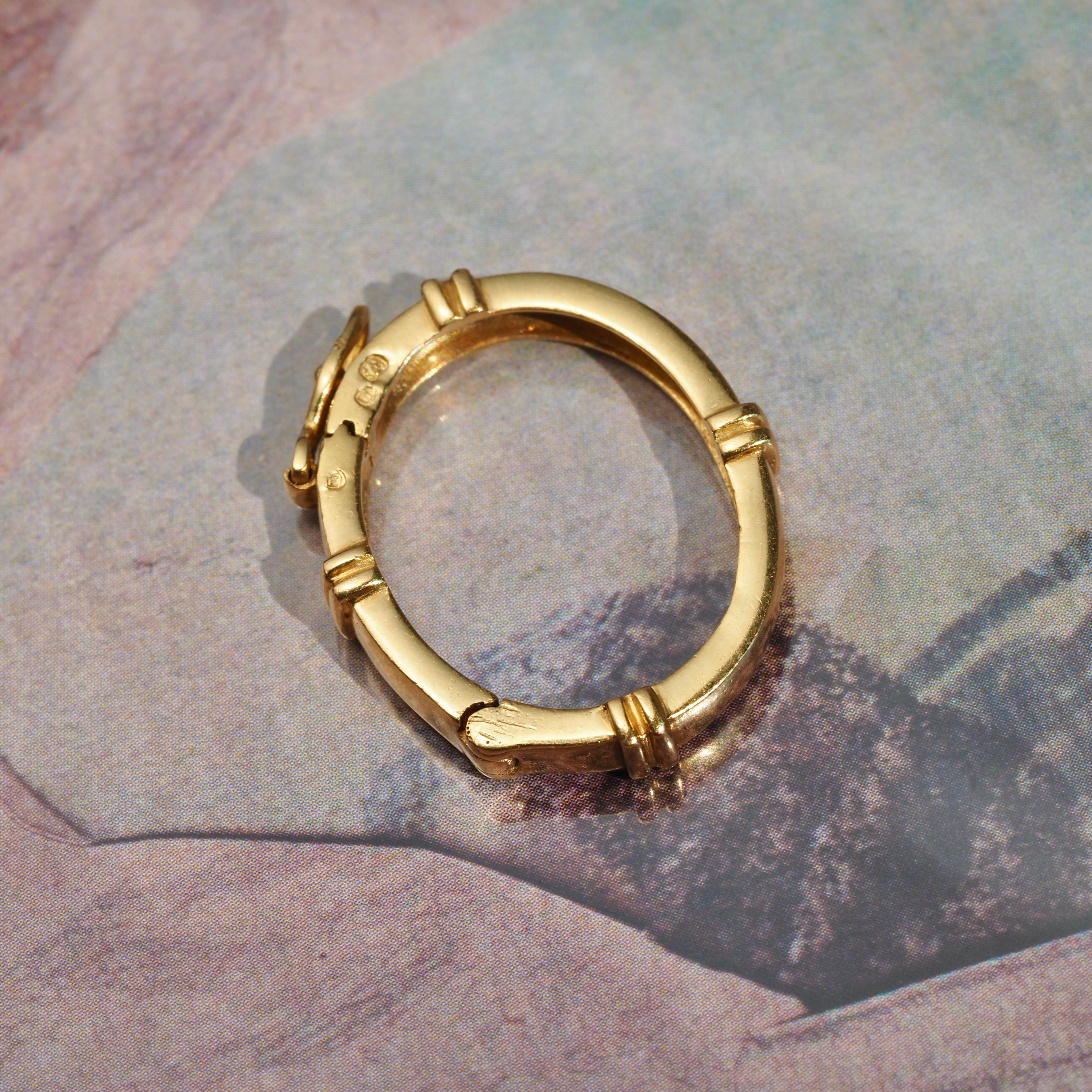 Vintage Portuguese 19k Gold Hinged Charm Holder