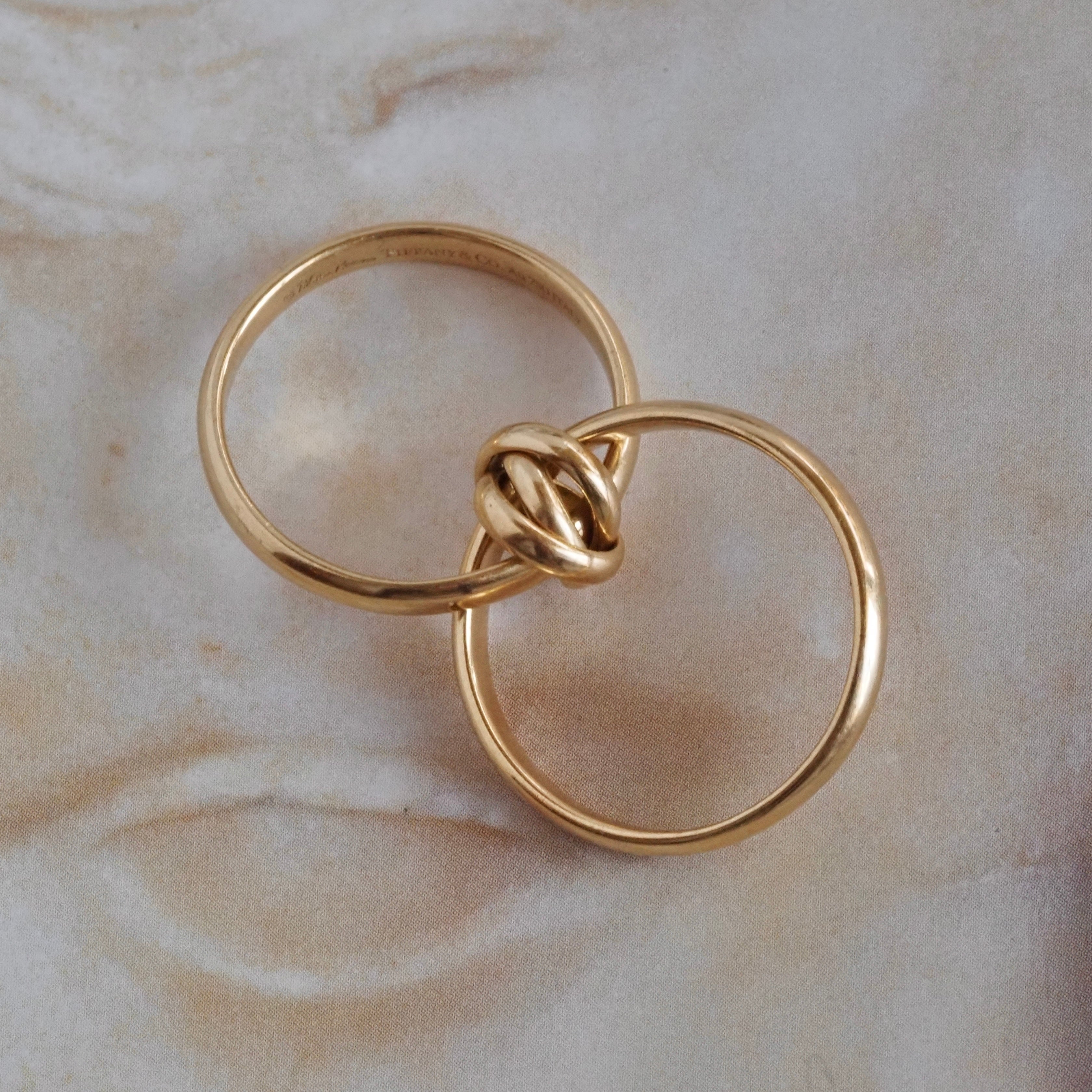 Vintage Tiffany 18k Gold Double Band Knot Ring by Paloma Picasso