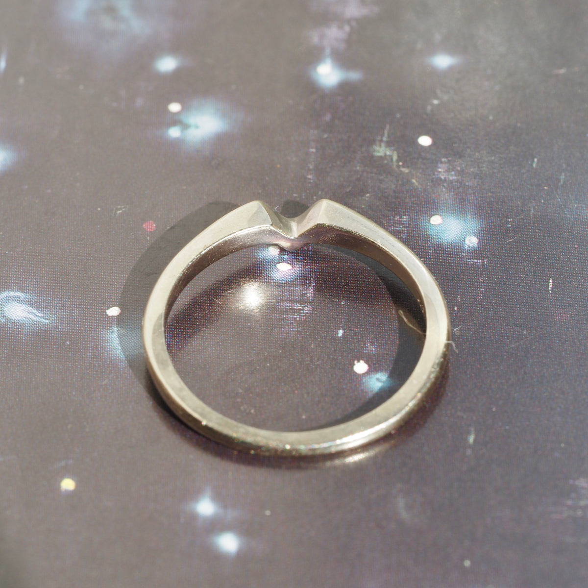 Vintage Marquise and Baguette Diamond Platinum Engagement Ring with 14k White Gold Wedding Band