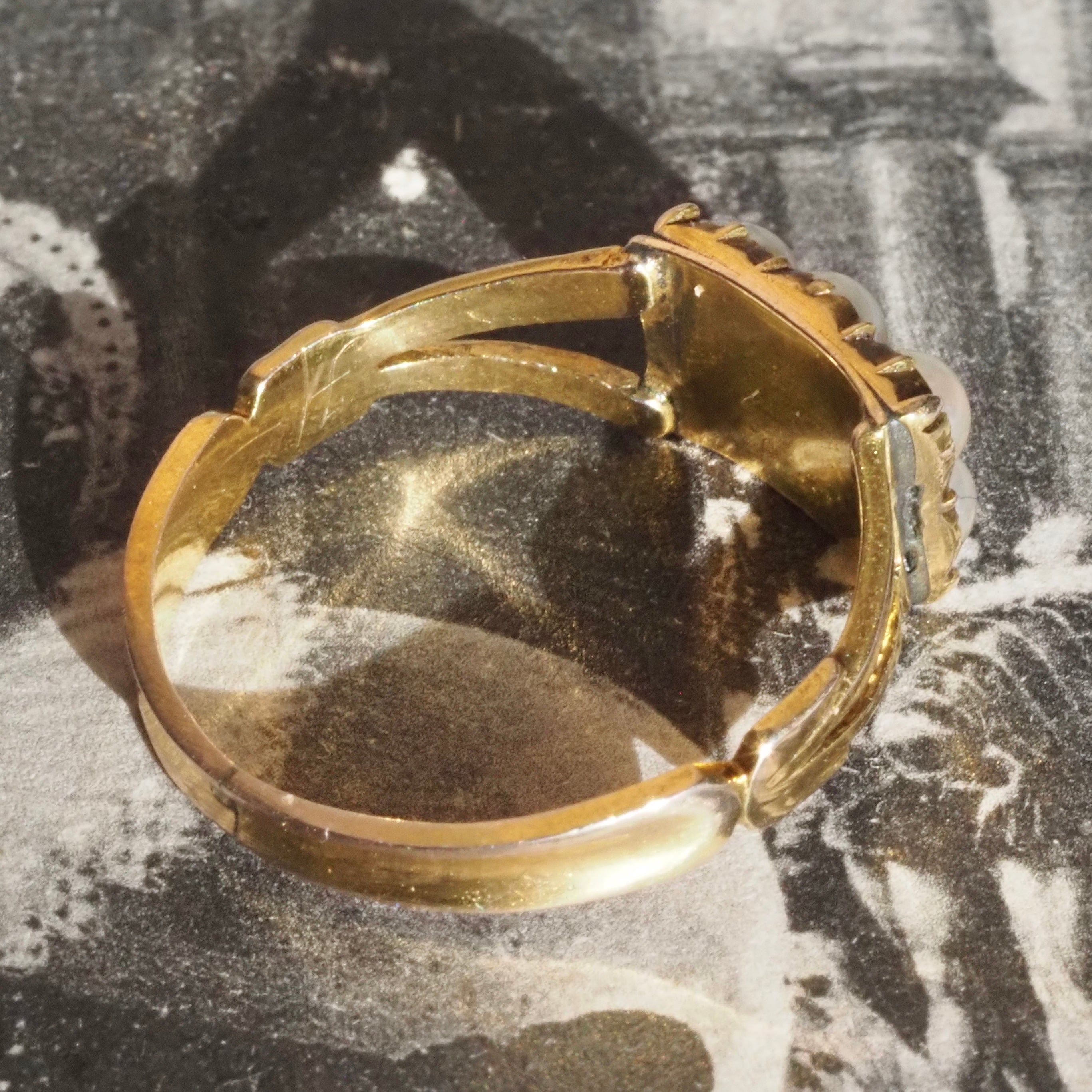 Antique Georgian Natural Pearl 10k Gold Ring