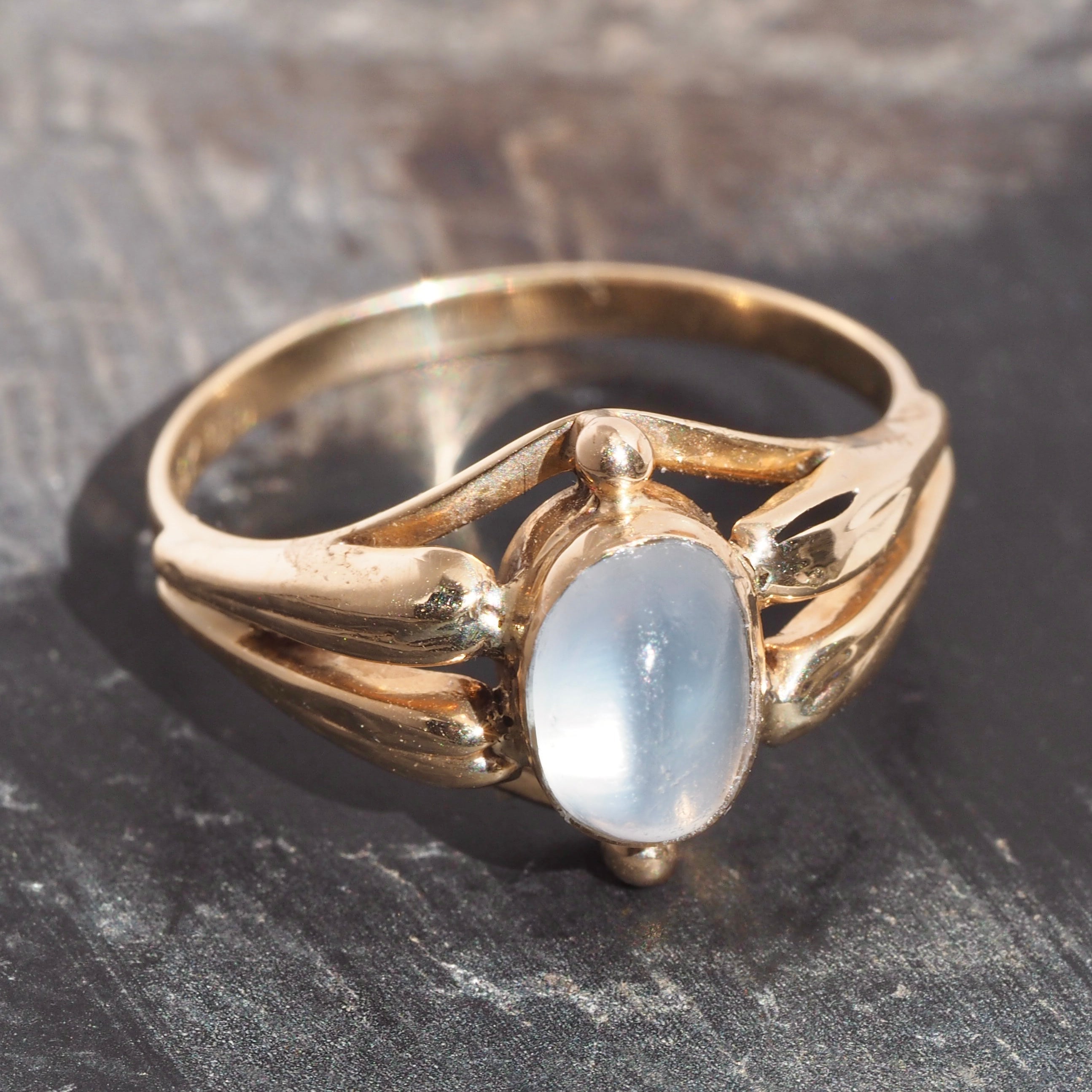 Gold Moonstone Ring