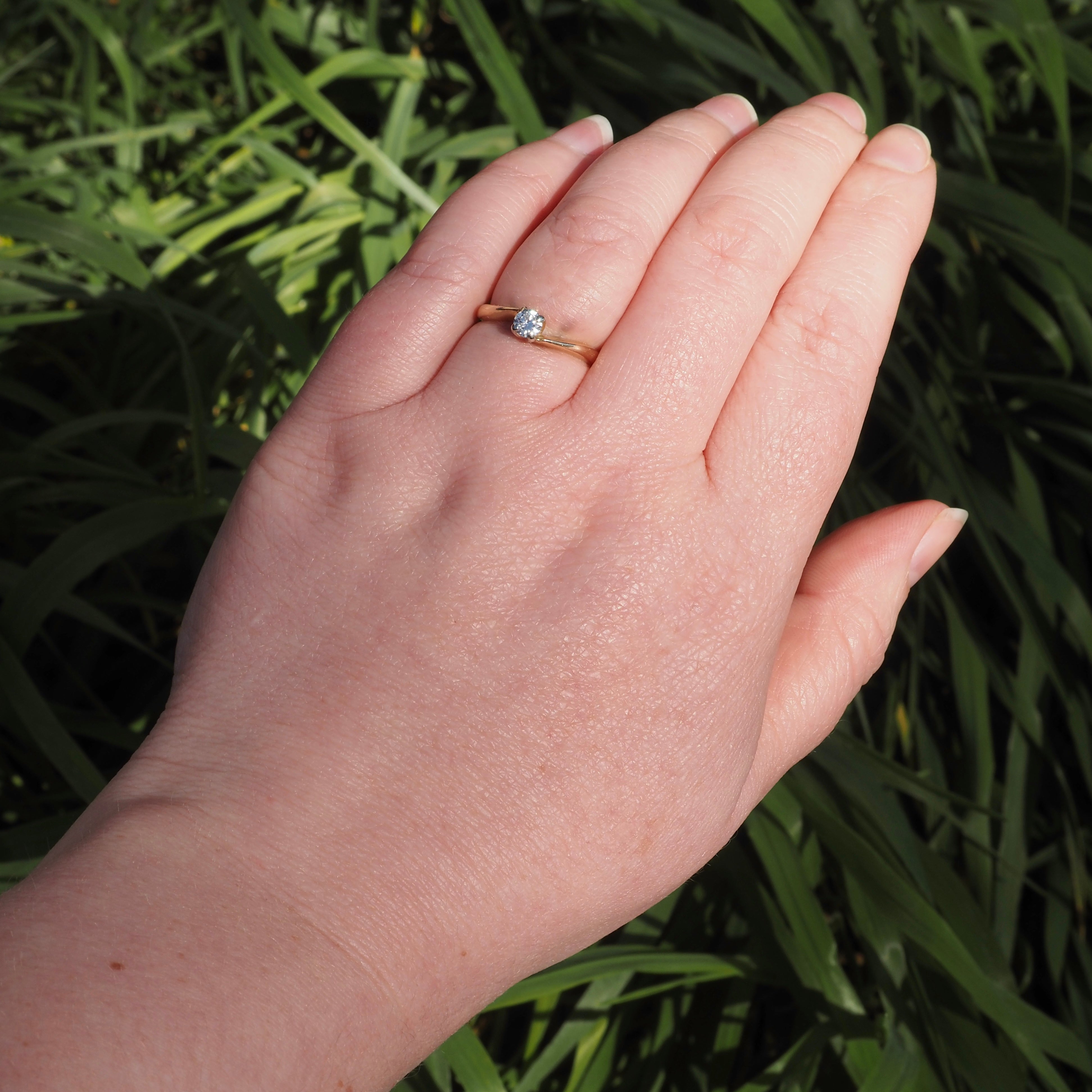 Antique Early Modern Brilliant Diamond 14k Gold Ring