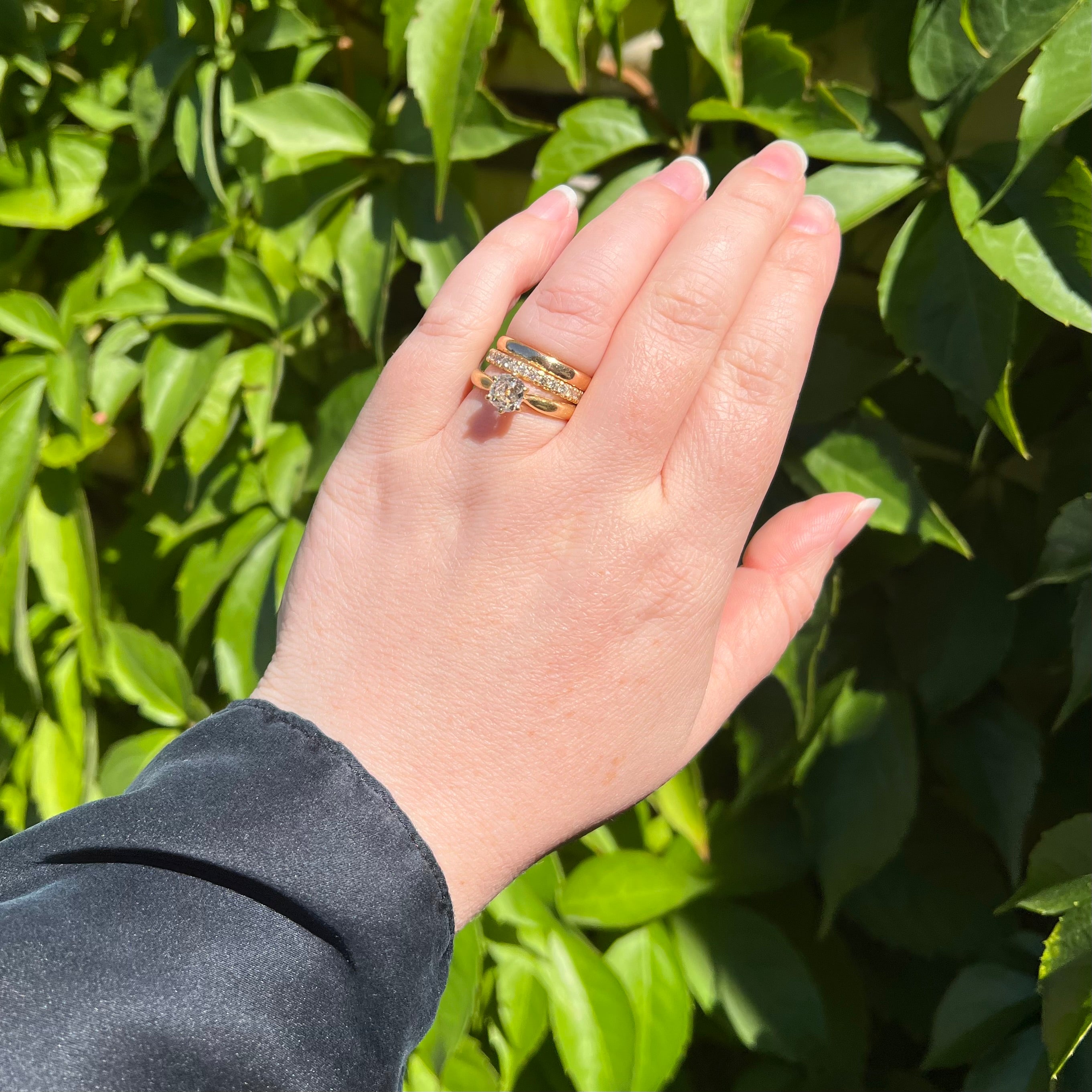 Vintage French Old Mine Cut Diamond 18k Solitaire Engagement Ring