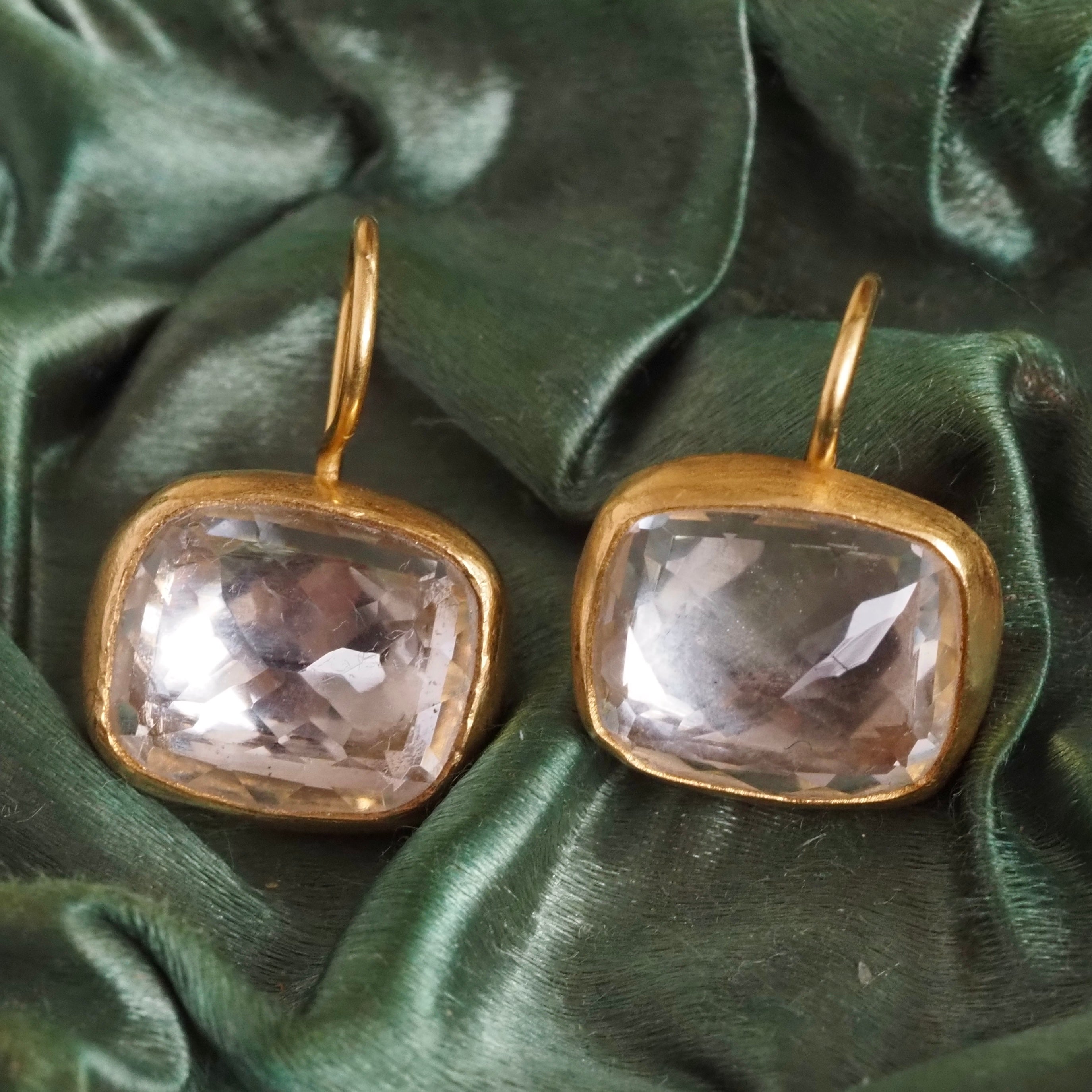 White Topaz 22k Gold Stephanie Albertson Earrings