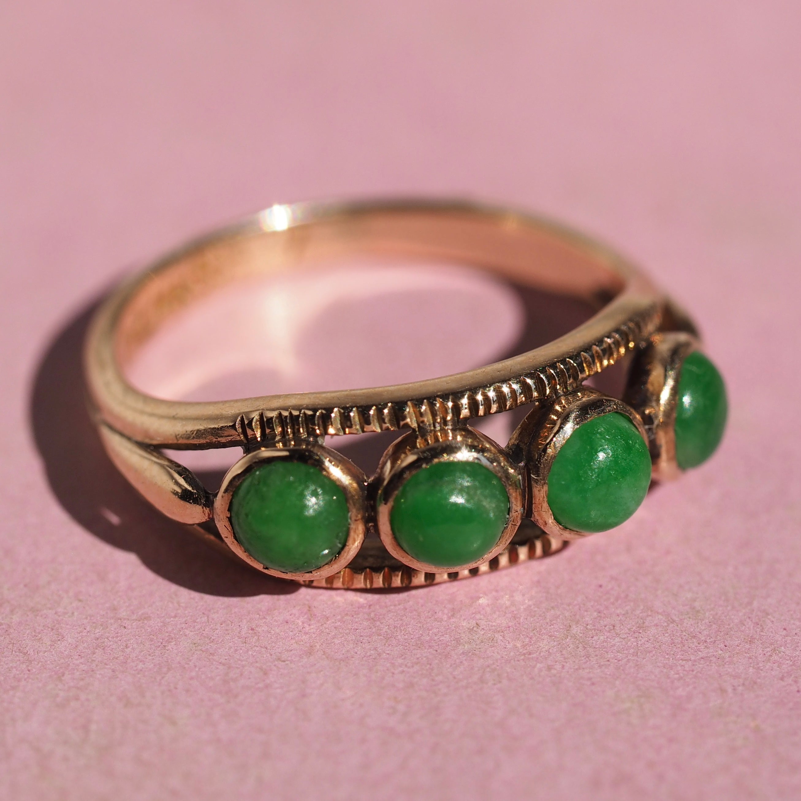 ON HOLD FOR SARAH Vintage 14k Gold Jade Ring