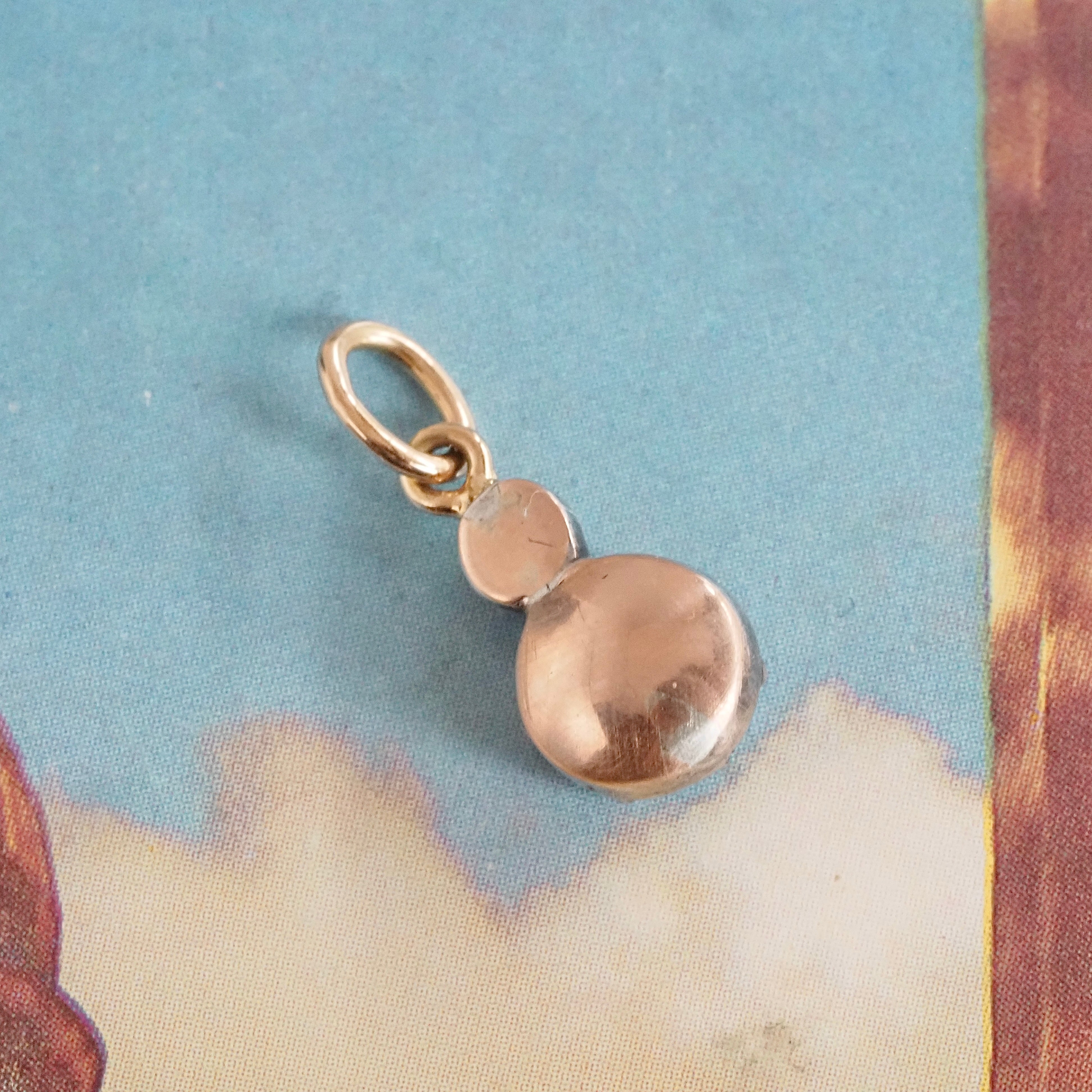 Antique Early 1800s Rose Cut Diamond 14k Gold and Silver Pendant