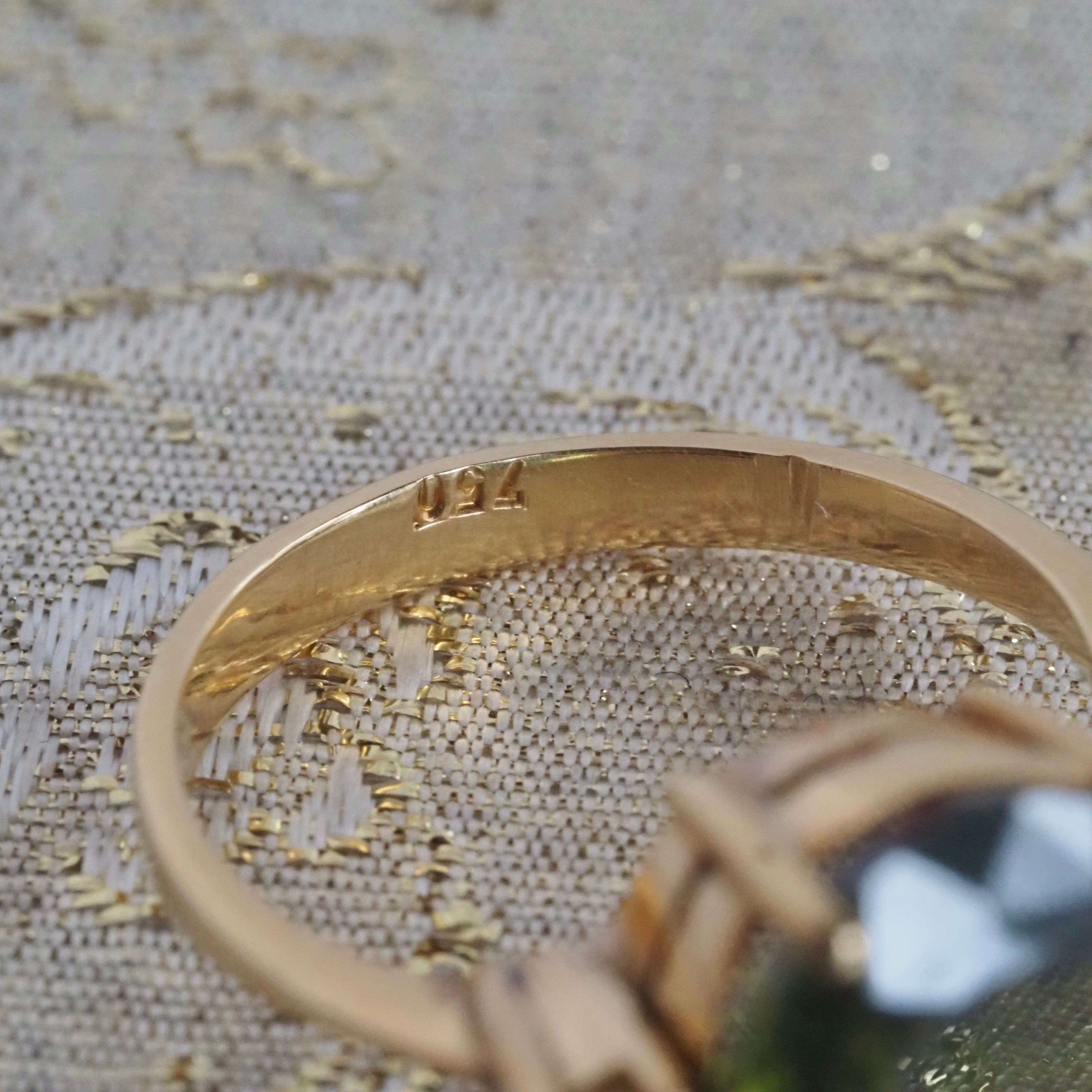 Vintage Chrysoberyl Diamond 18k Gold Ring