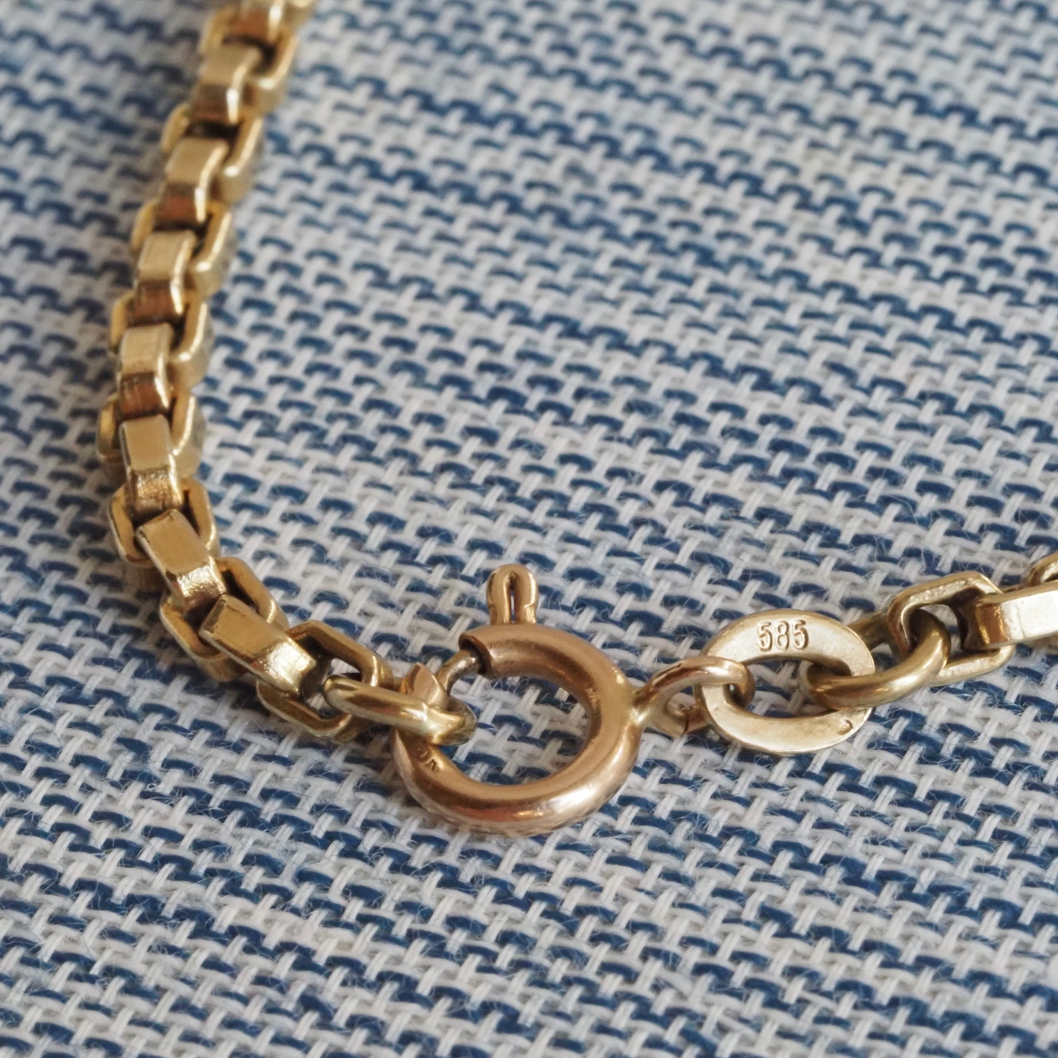 Vintage 14k Gold 3mm Box Chain Necklace