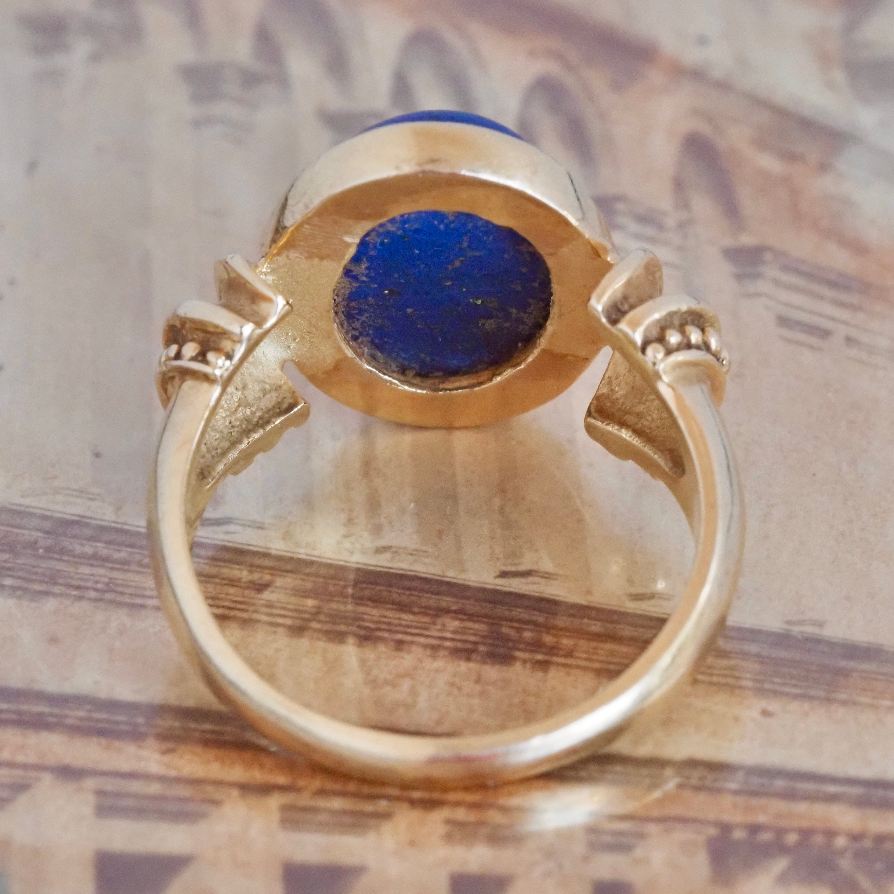 Vintage 14k Gold Lapis Ring