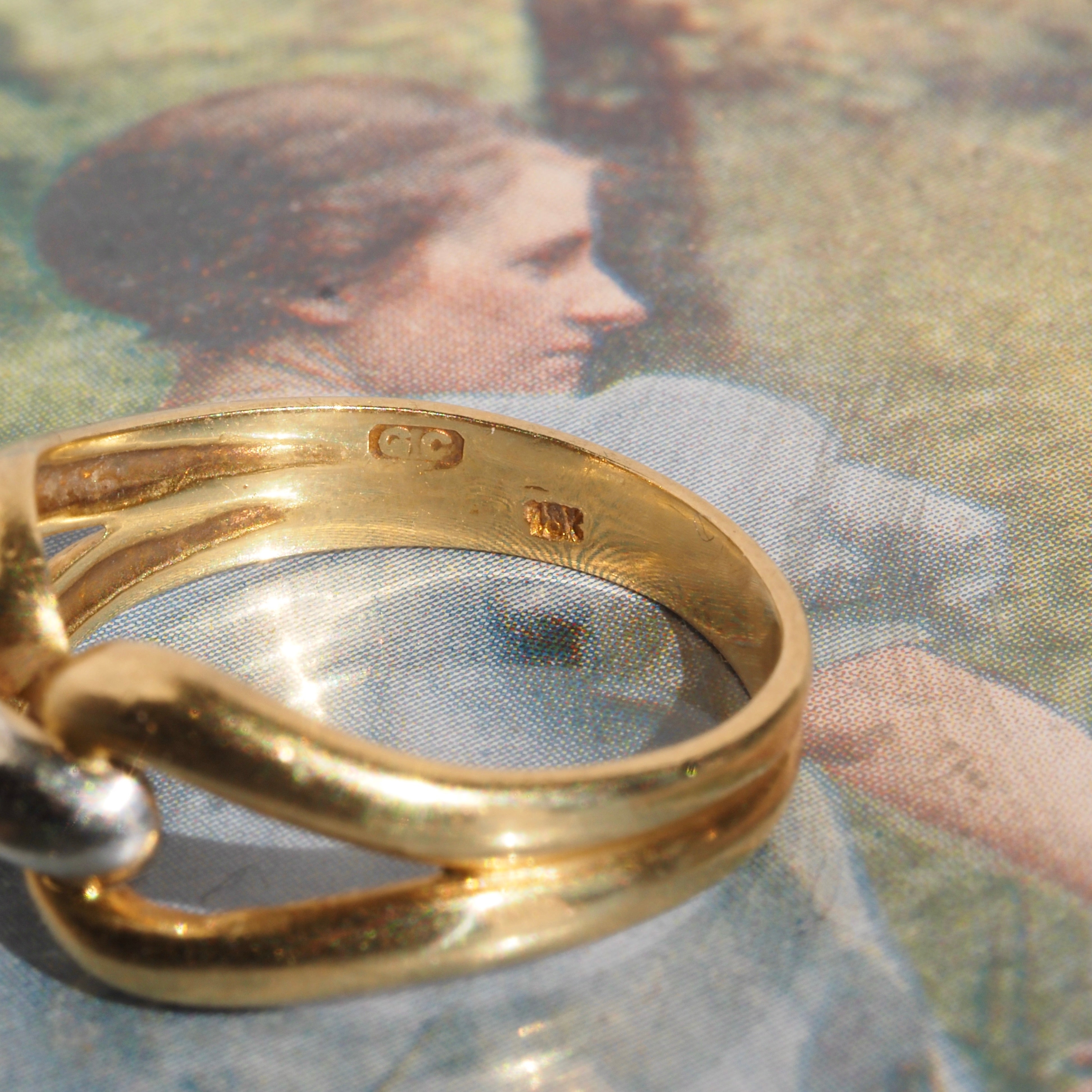 Vintage Knot 18k White & Yellow Gold Ring