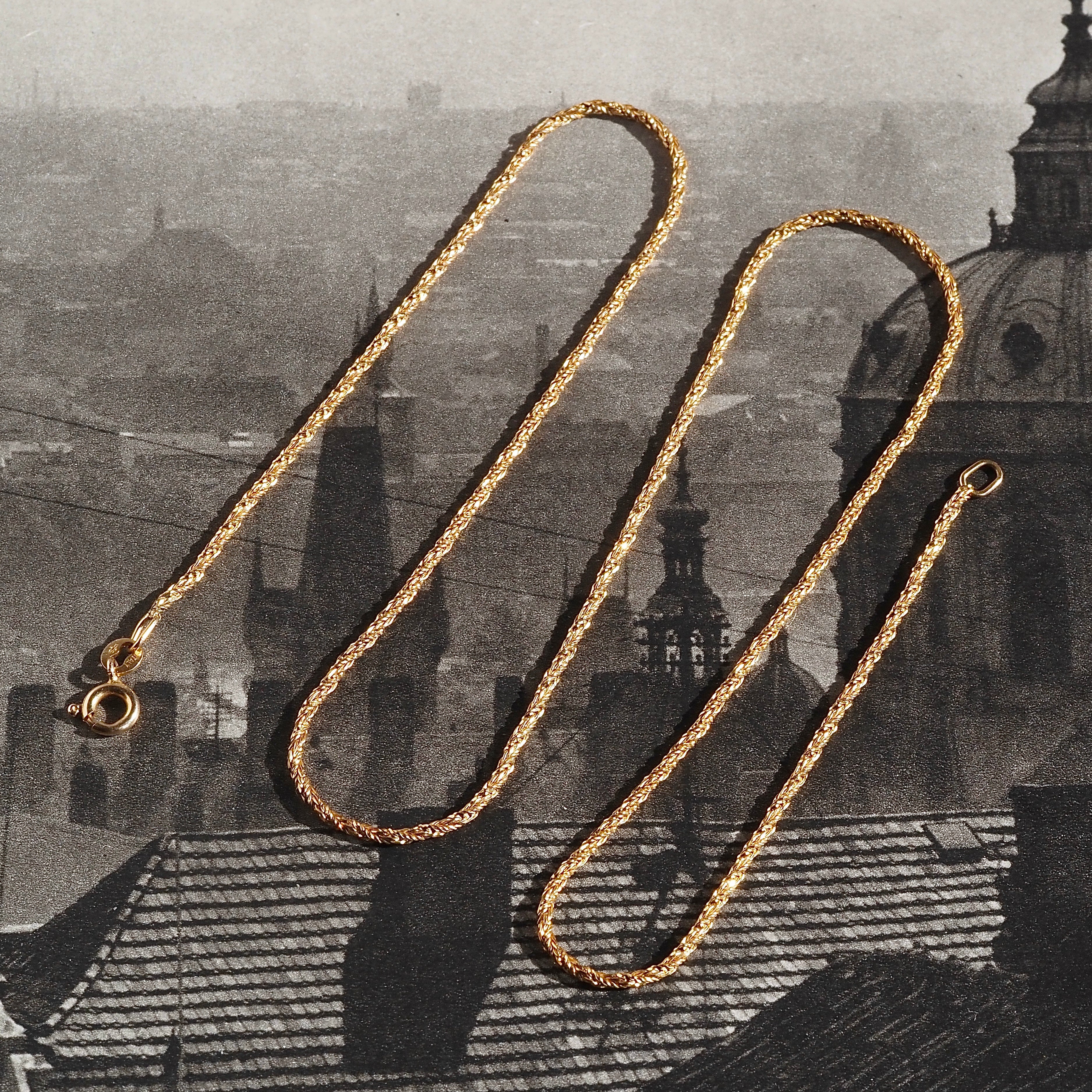 14k Gold Thick Woven Chain