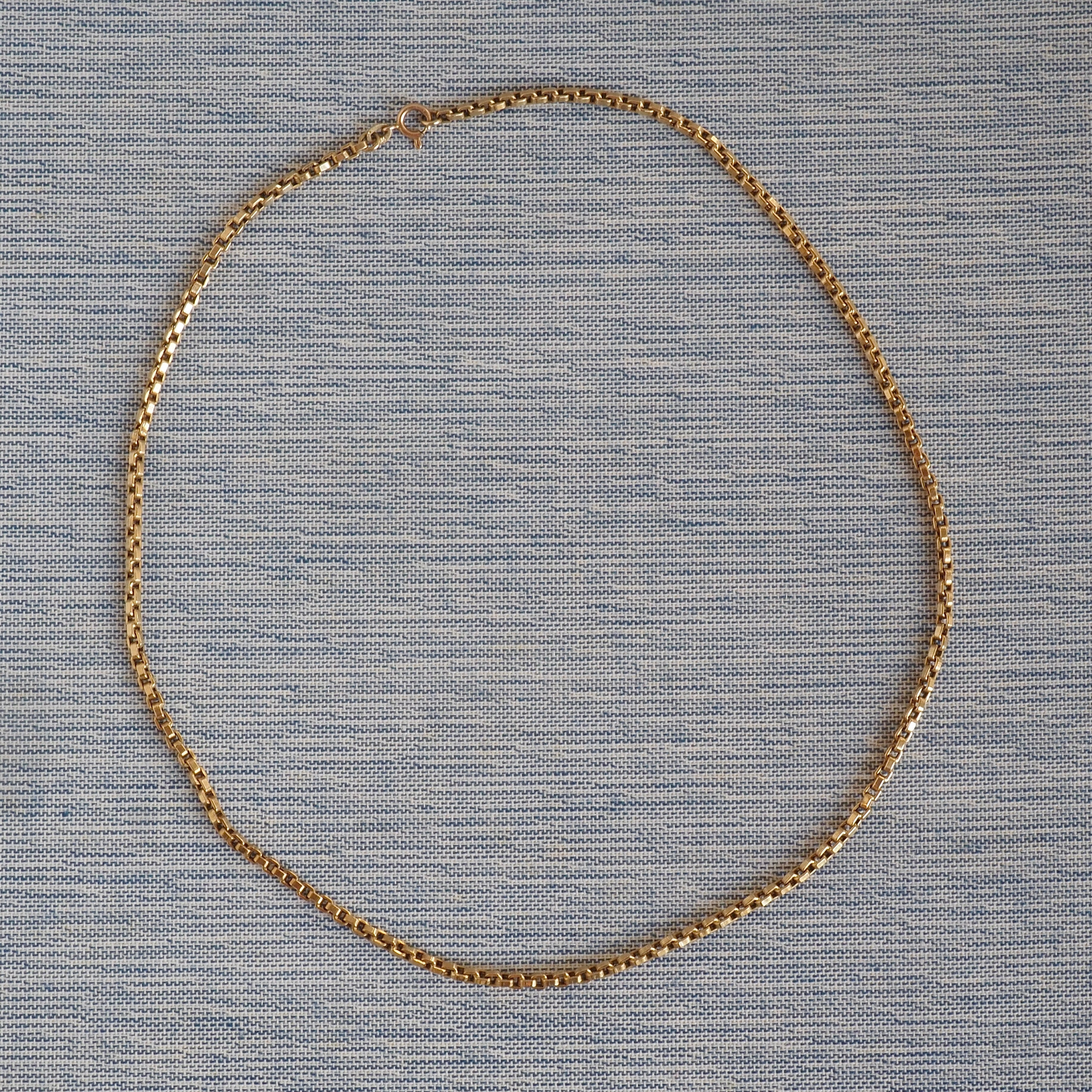 Vintage 14k Gold 3mm Box Chain Necklace
