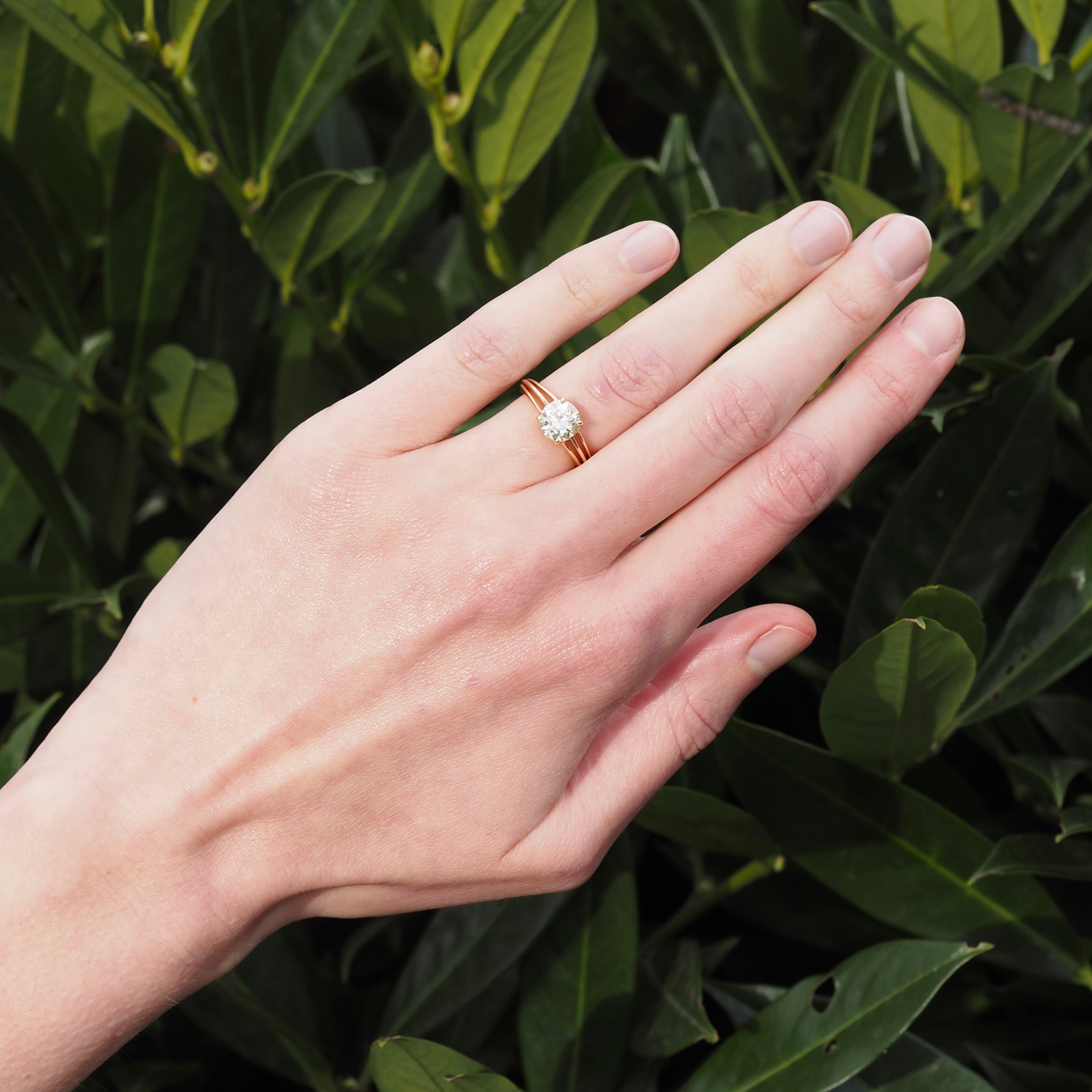 1.72ct Old European Cut Diamond 18k Gold Vintage Ring