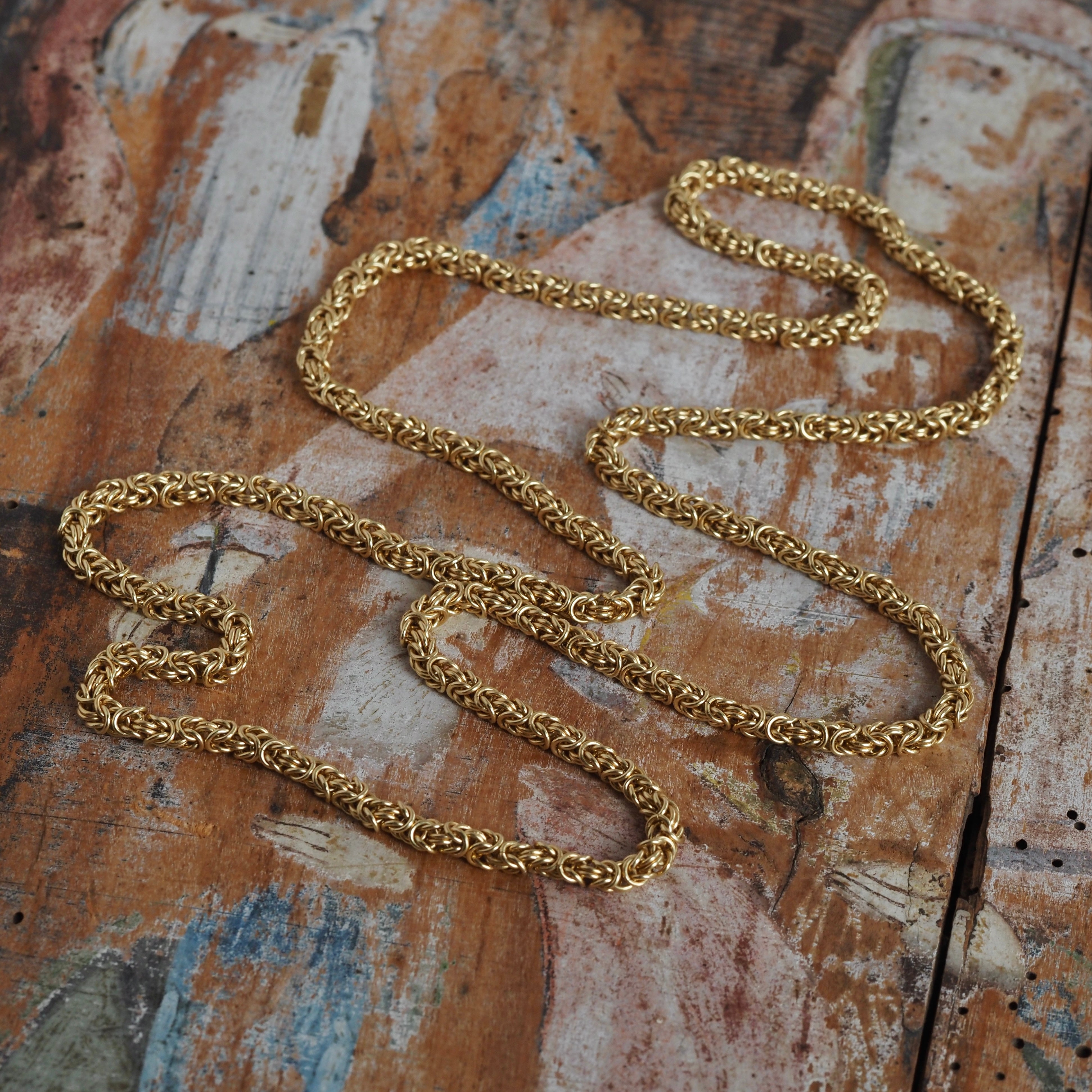 Vintage 18k Gold Byzantine Chain