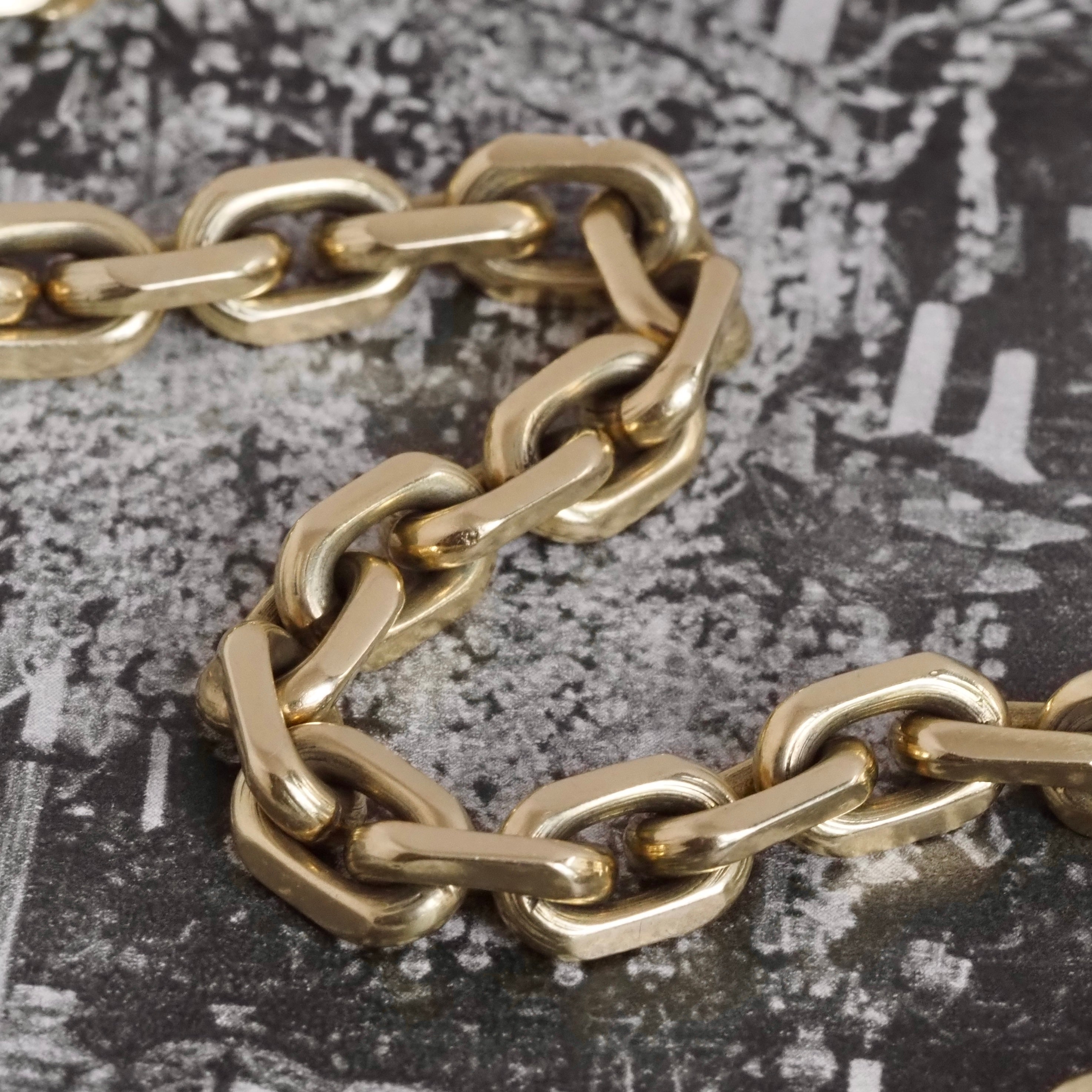 Vintage Danish Solid Link 14k Gold Cable Chain Bracelet