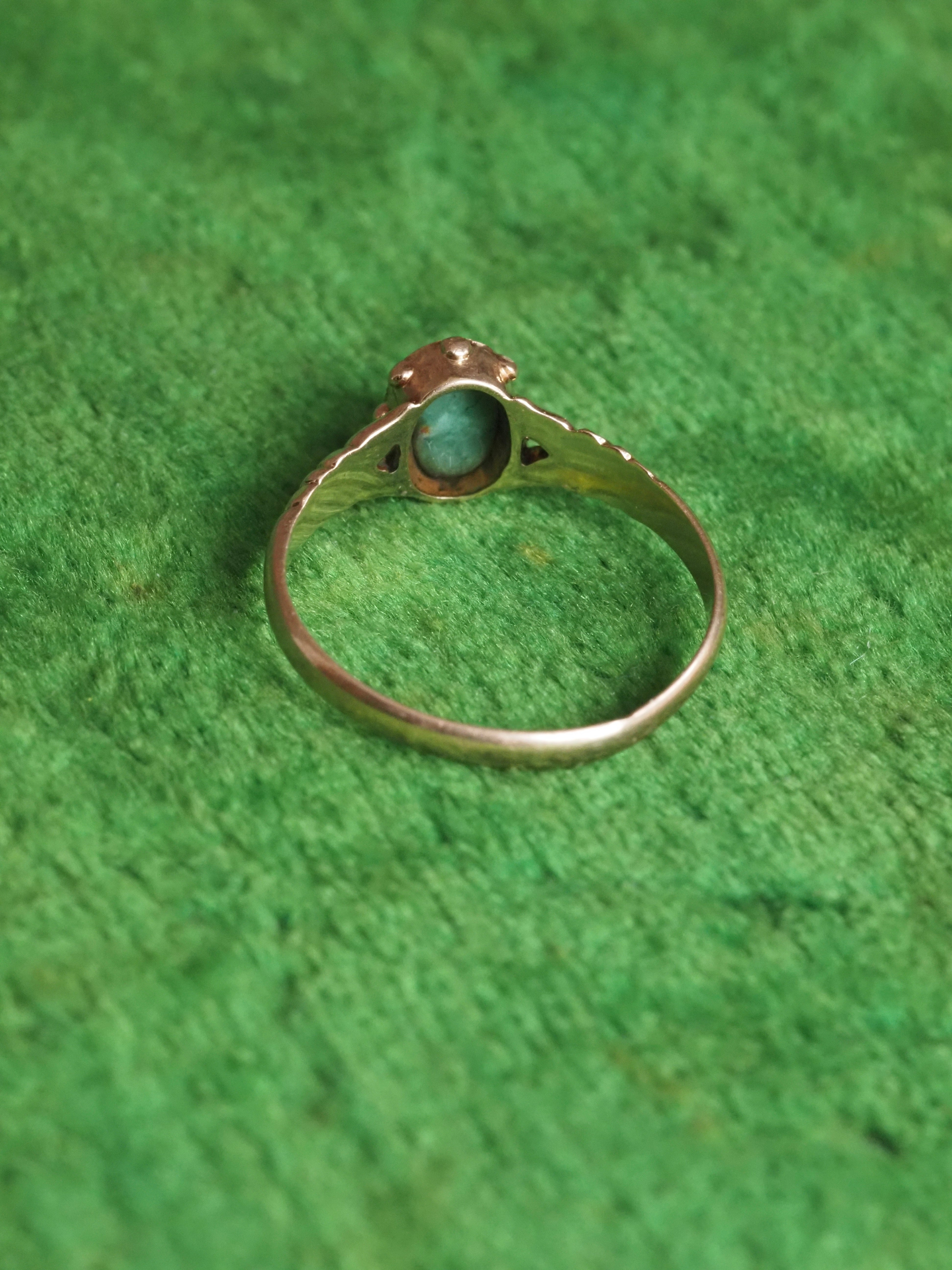 Antique Victorian Turquoise 10k Gold Ring