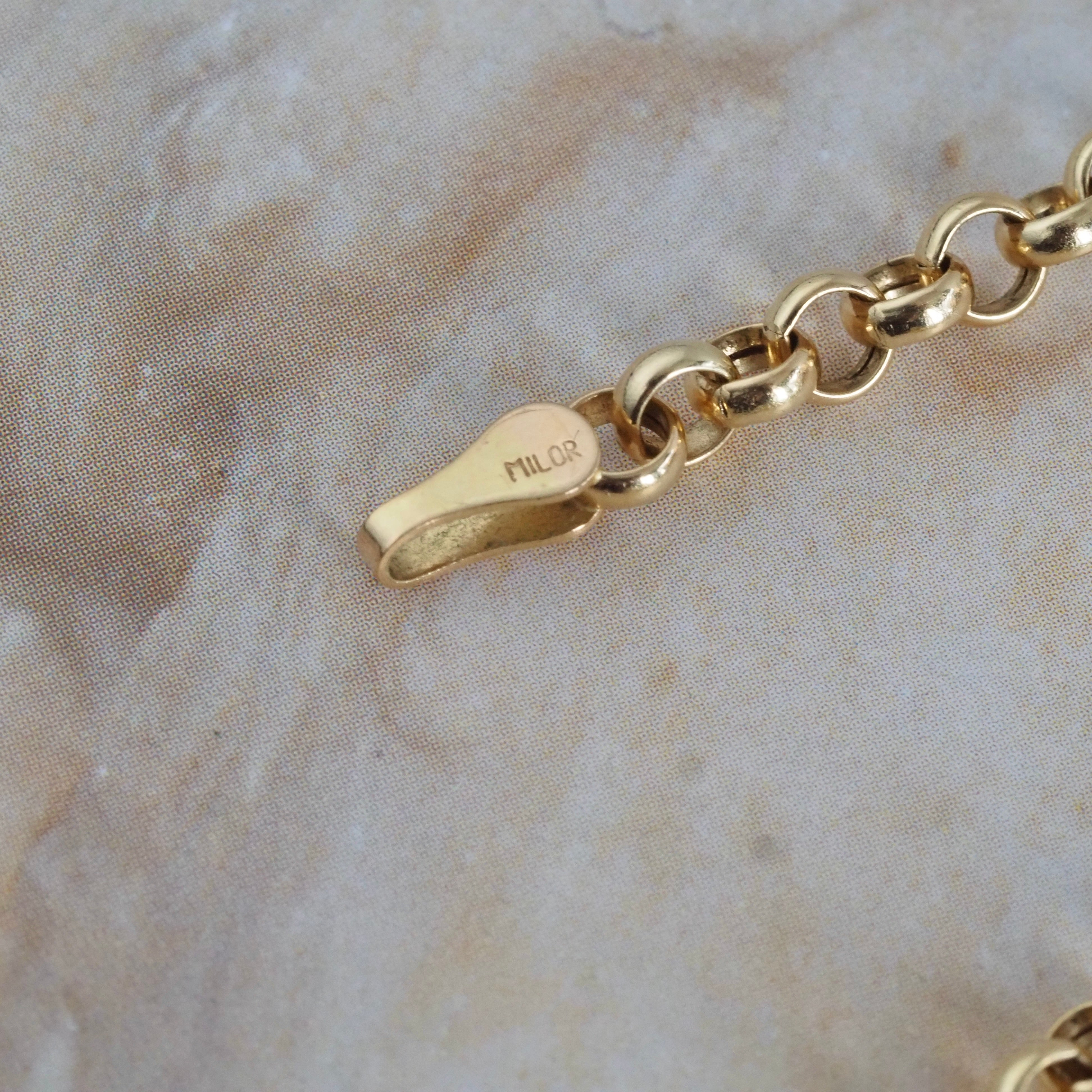 Vintage Italian 18k Gold Rolo Chain Necklace