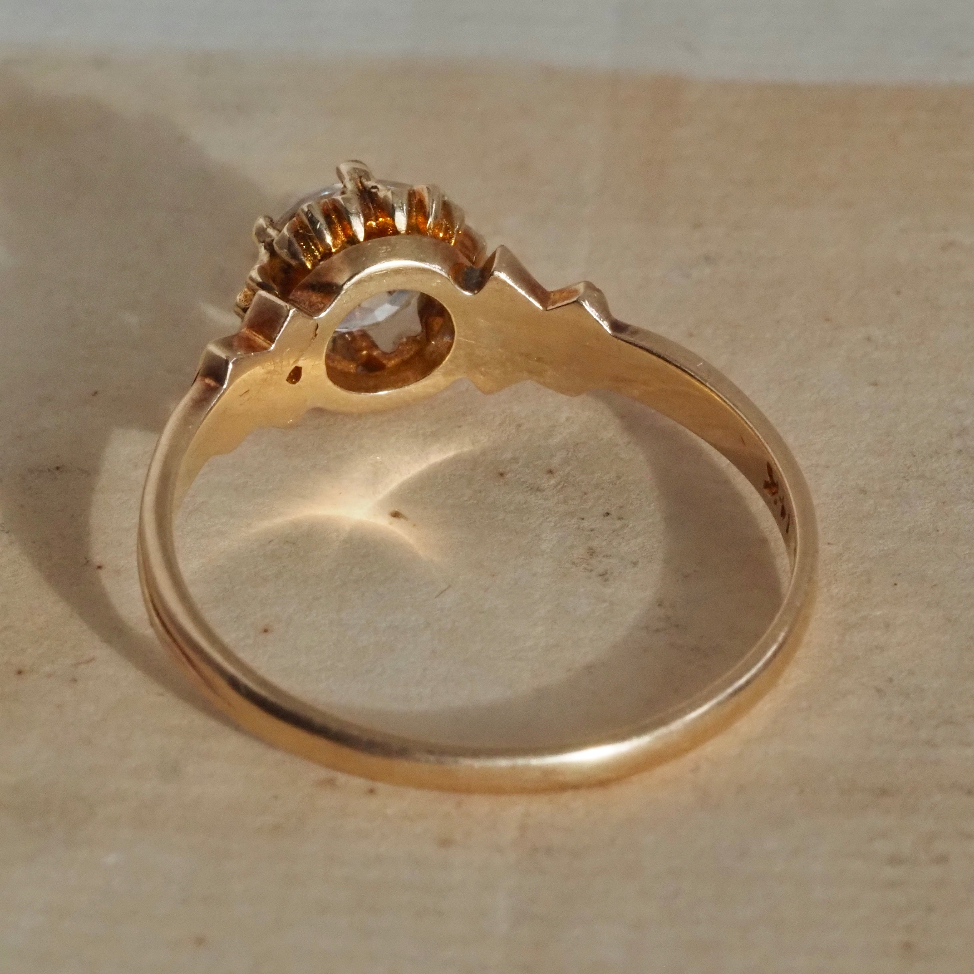 Antique Victorian ~1.0 ct Old European Cut Diamond 14k Gold Engagement Ring