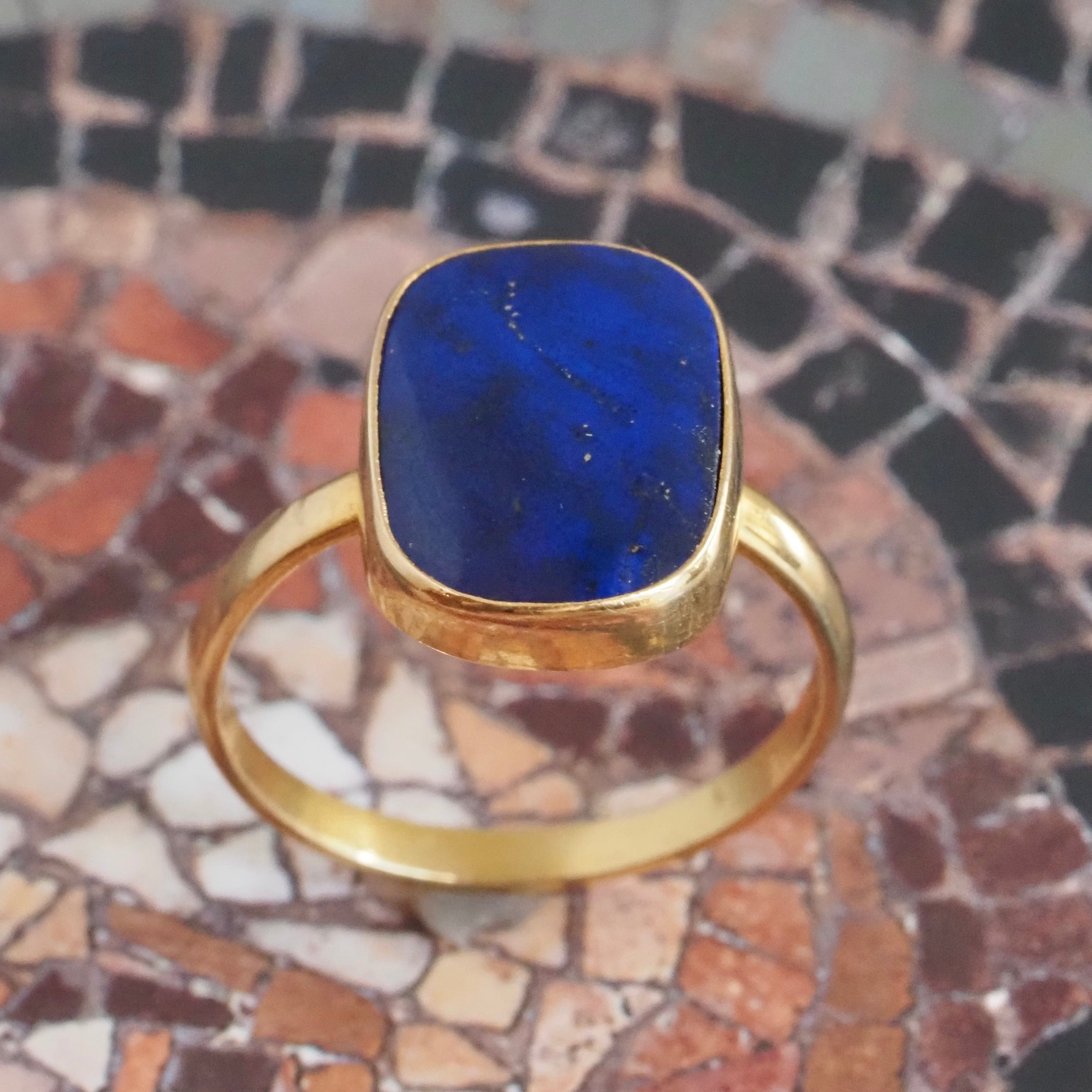 Greek Lapis 18k Gold Ring